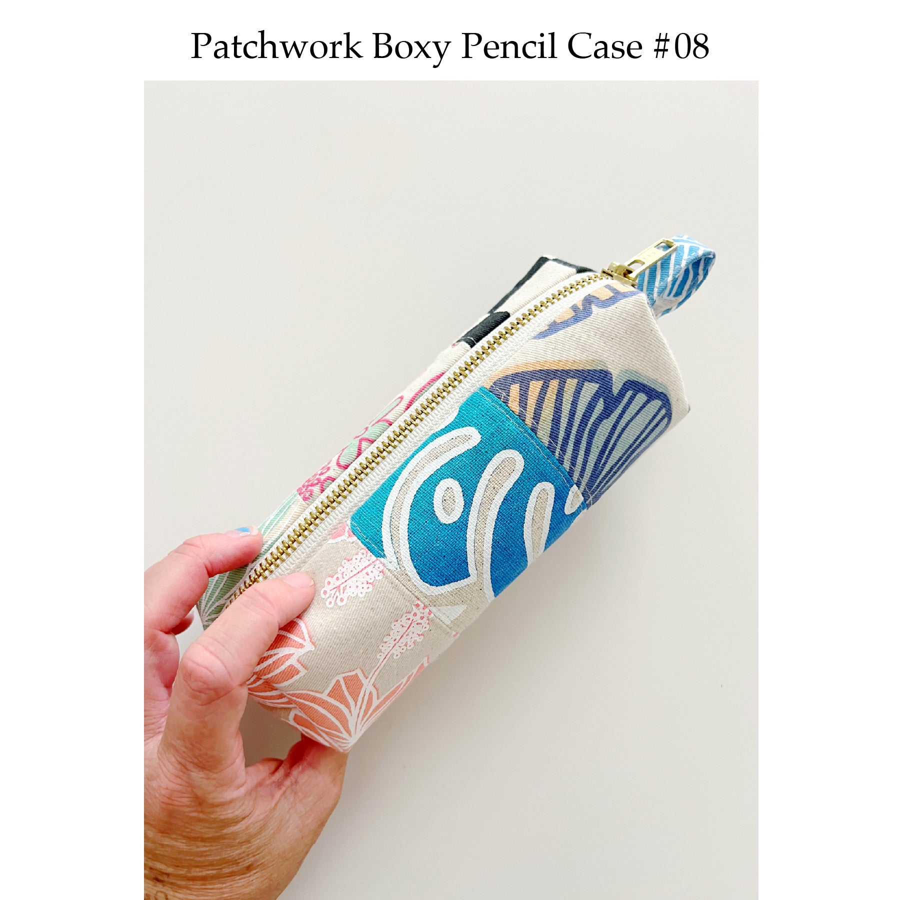 Patchwork Boxy Pencil Case • #08