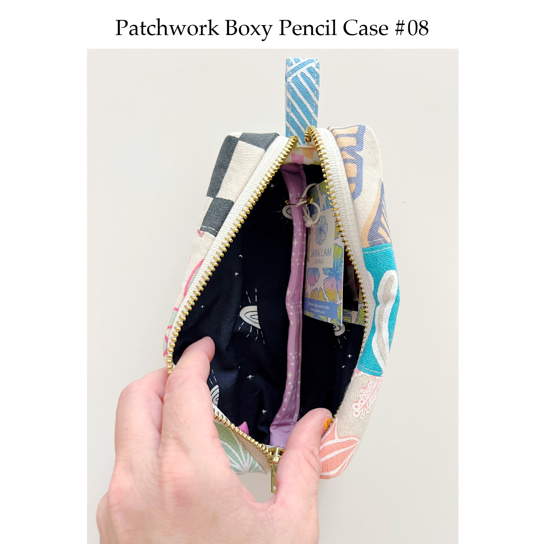 Patchwork Boxy Pencil Case • #08