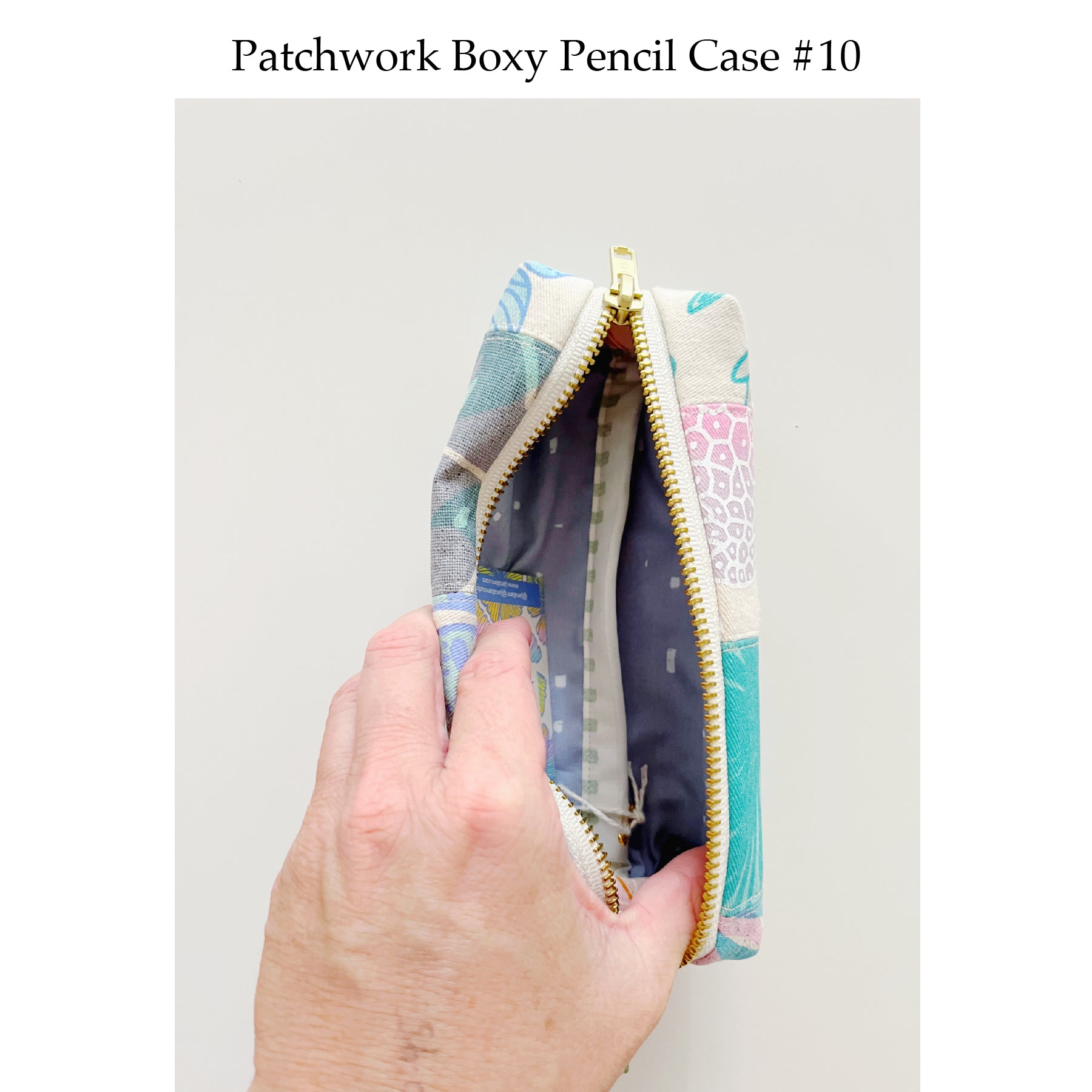 Patchwork Boxy Pencil Case • #10
