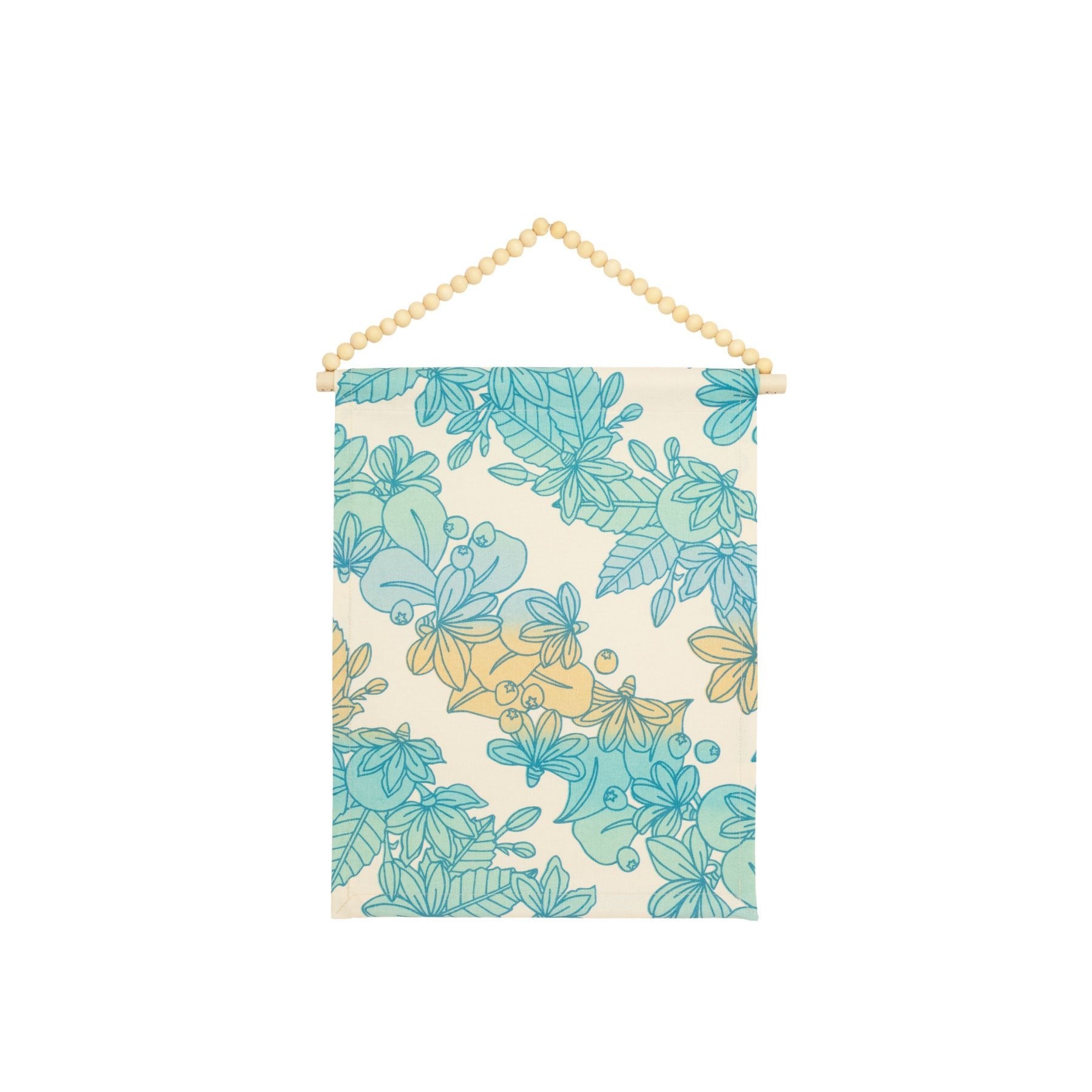 11x14 Fabric Wall Tapestry • Naupaka • Turquoise over Ocean and Sand Ombre - Jana Lam Hawaii