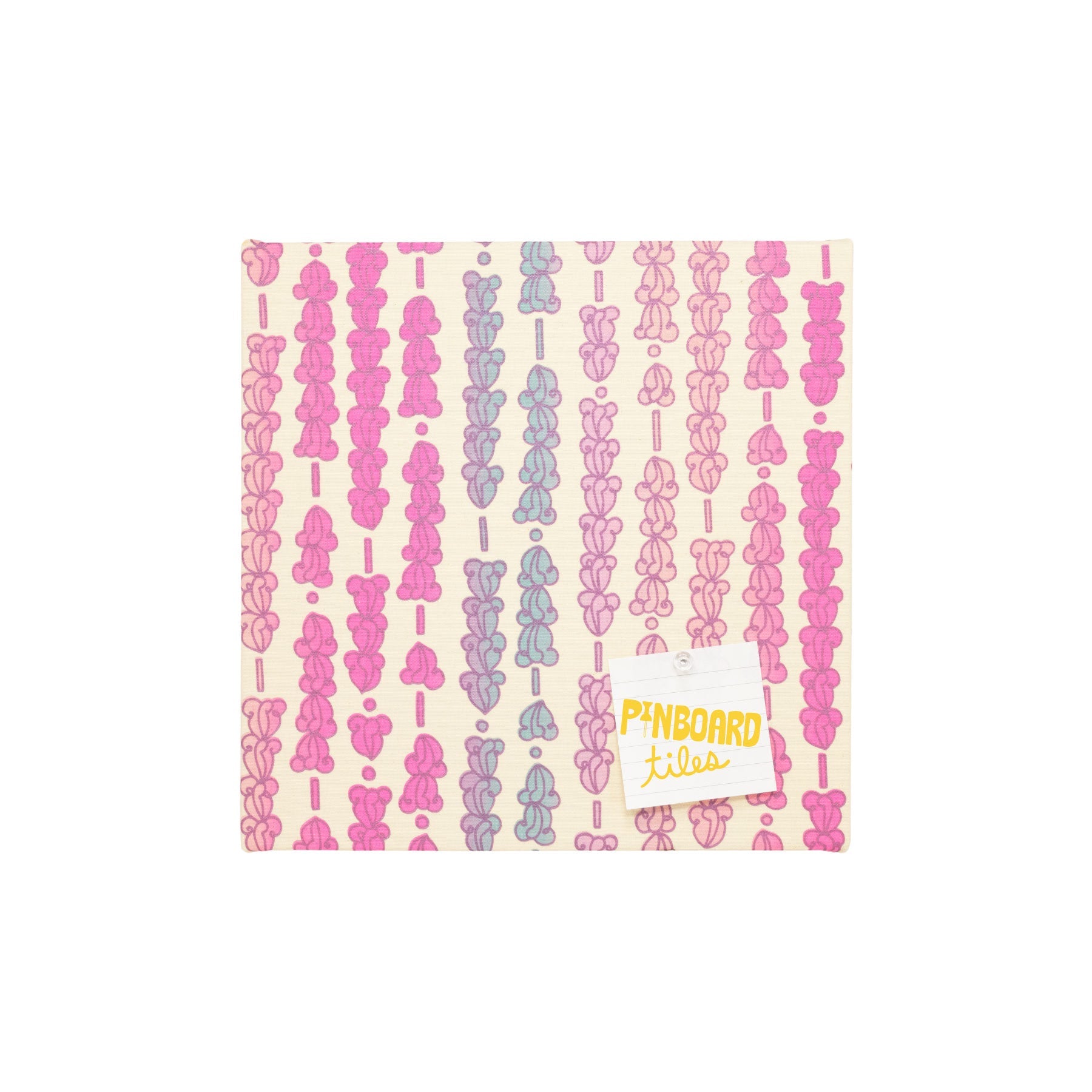 12x12 Fabric Pinboard Tile • Crown Flower • Purple over Pink Berry Ombre - Jana Lam Hawaii