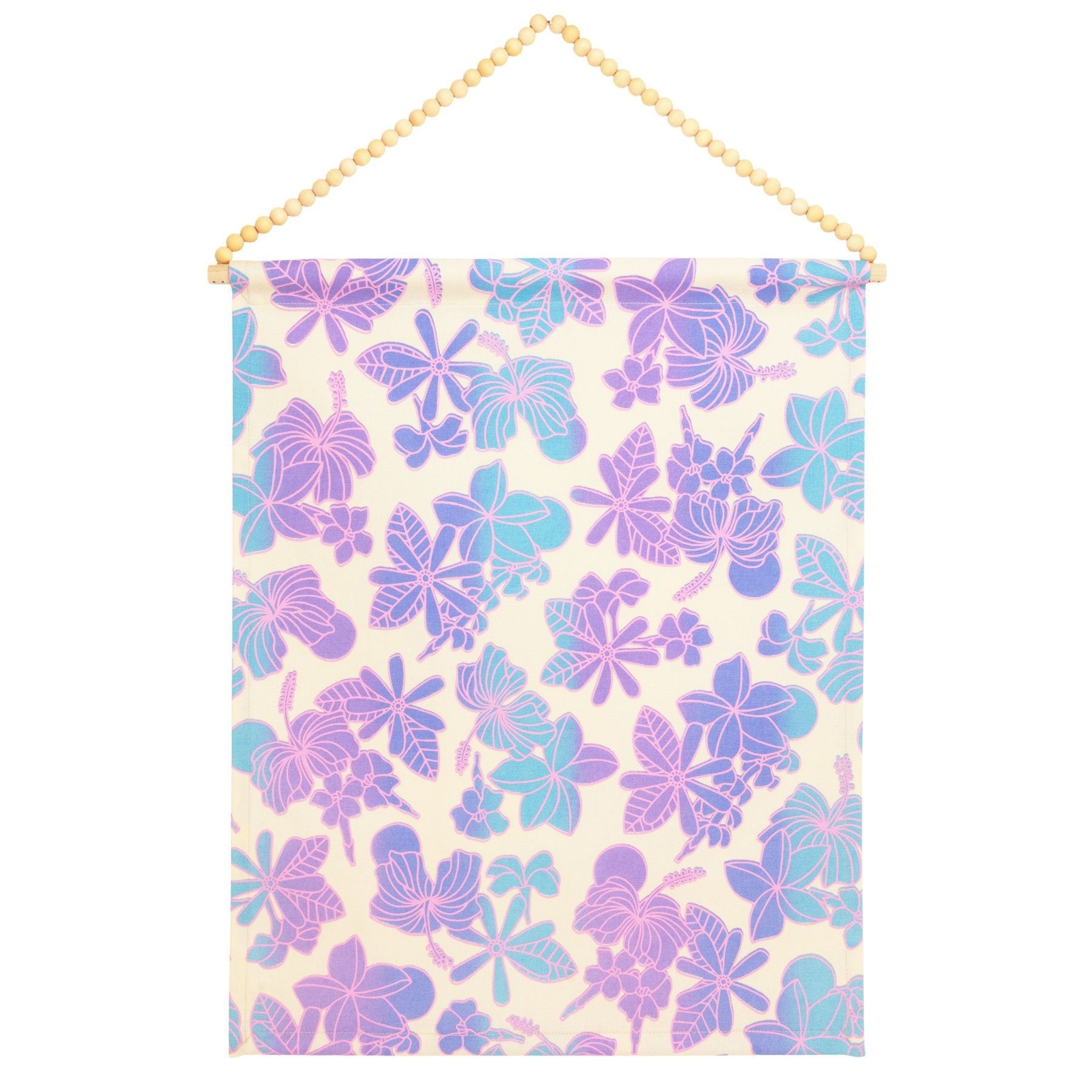 16x20 Fabric Wall Tapestry • Honey Girl Blooms • Pink over Purple and Blue Ombre - Jana Lam Hawaii