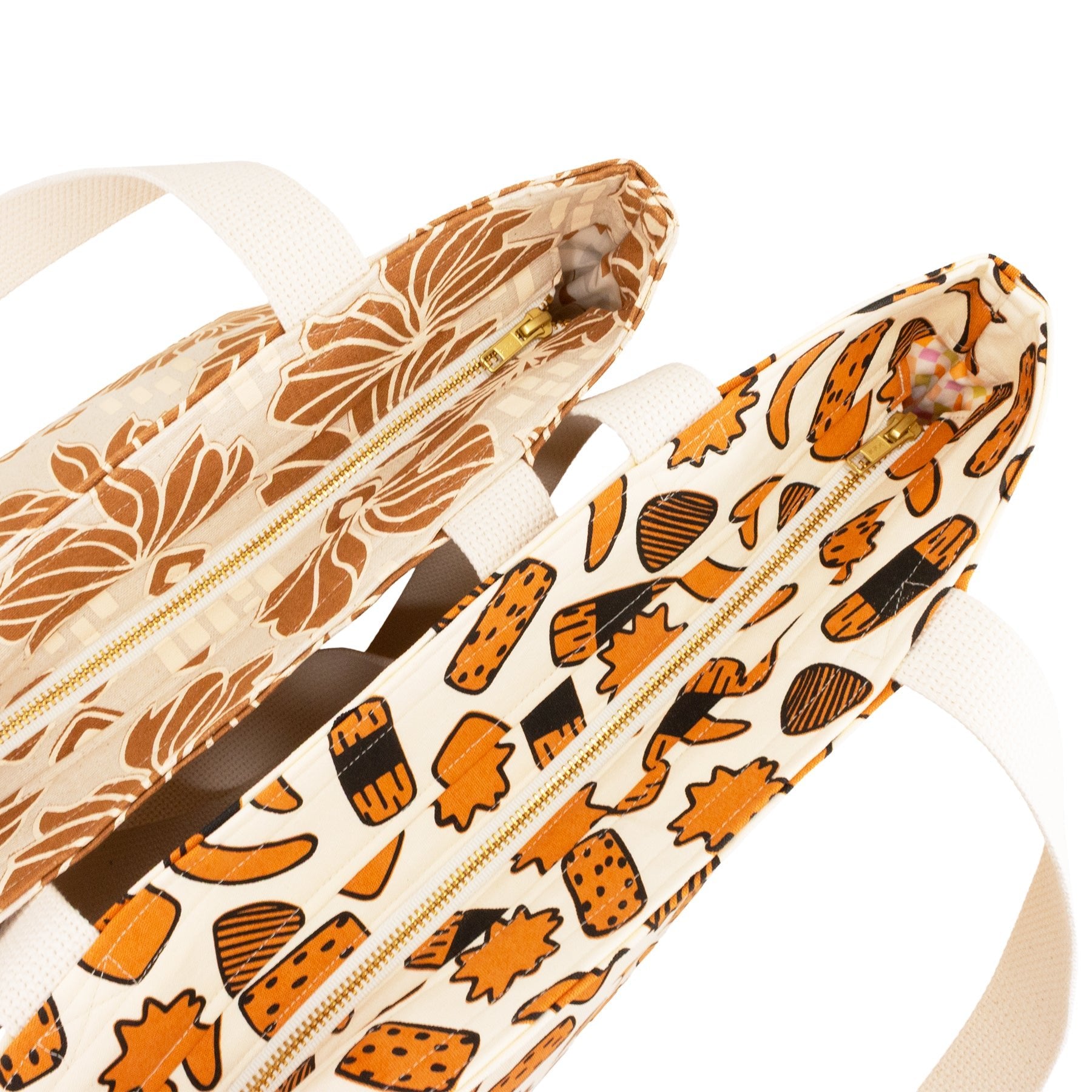 Beach Bag Tote Deluxe • Kakimochi • Black over Brown - Jana Lam Hawaii