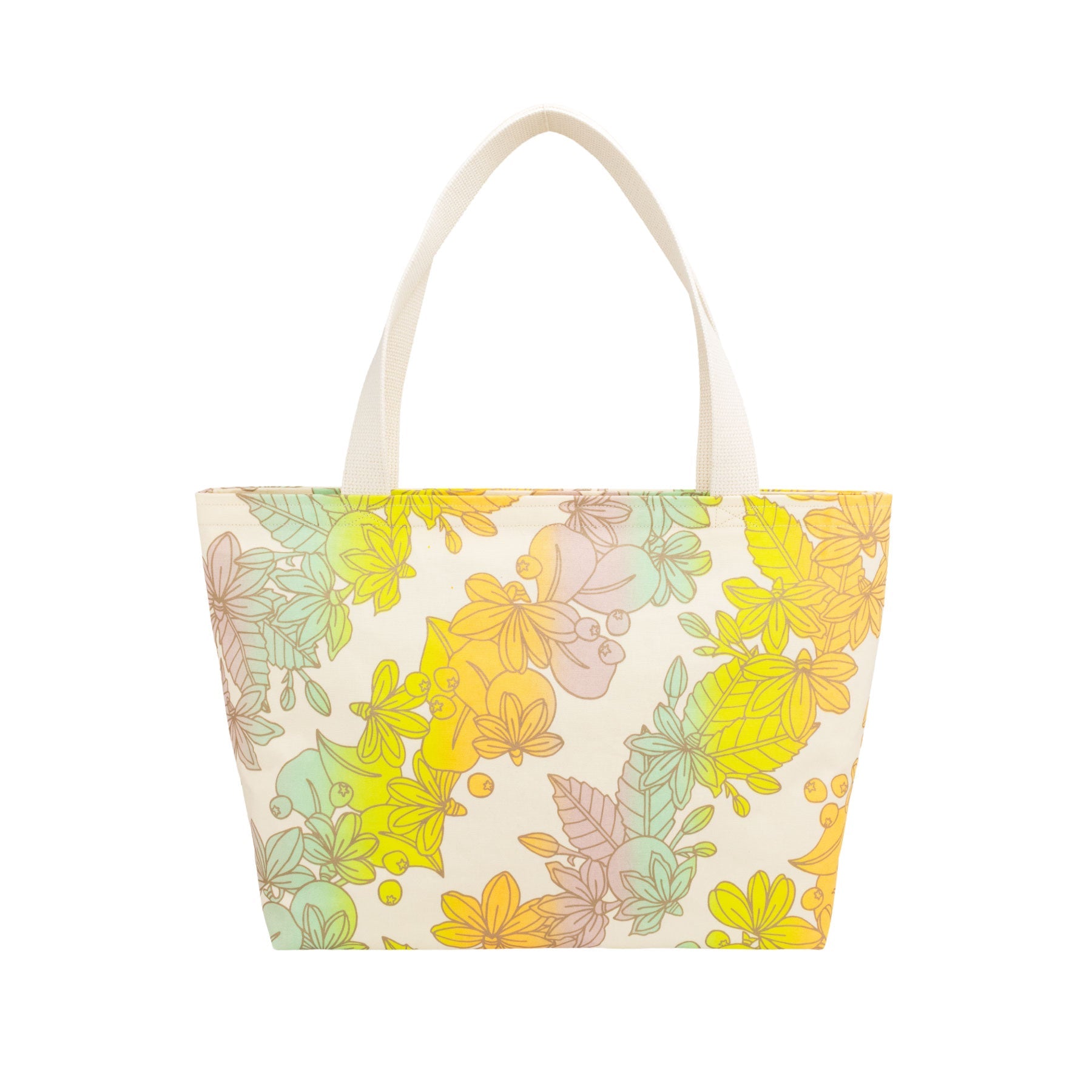 Beach Bag Tote Deluxe • Naupaka • Bronze over Orange, Lime, Turquoise, and Tan Ombre - Jana Lam Hawaii