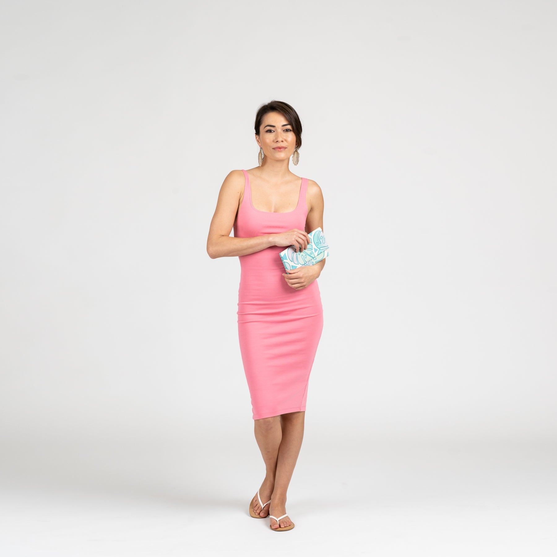 Classic Envelope Clutch • Plumeria • Navy over Bright Blue - Jana Lam Hawaii