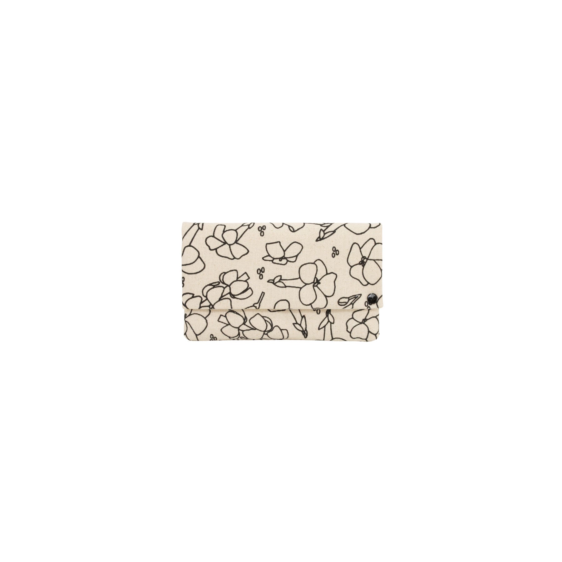 Classic Envelope Clutch • Puakenikeni • Black on Natural Fabric - Jana Lam Hawaii
