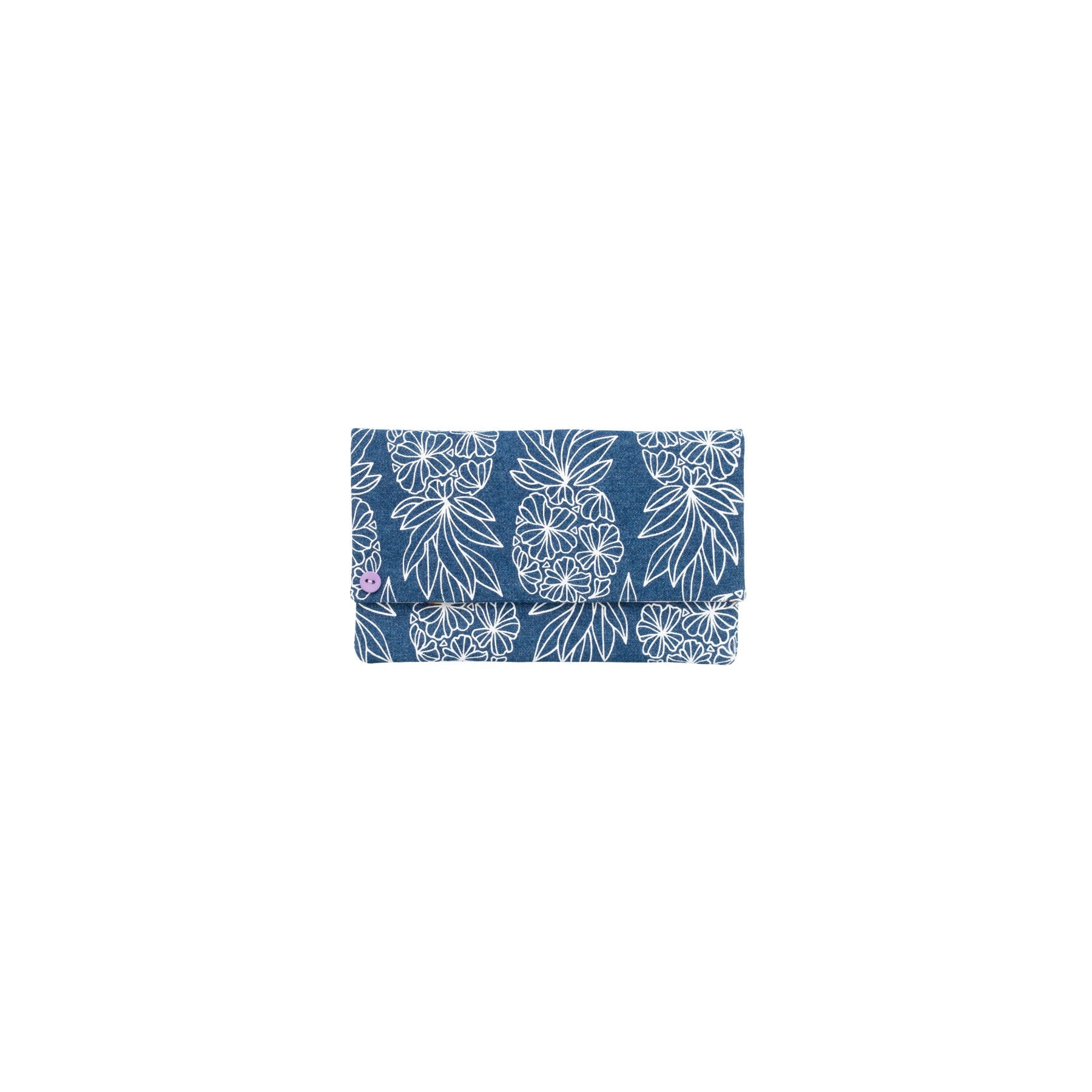 Classic Envelope Clutch • Seaflower Pineapple • Denim Collection - Jana Lam Hawaii