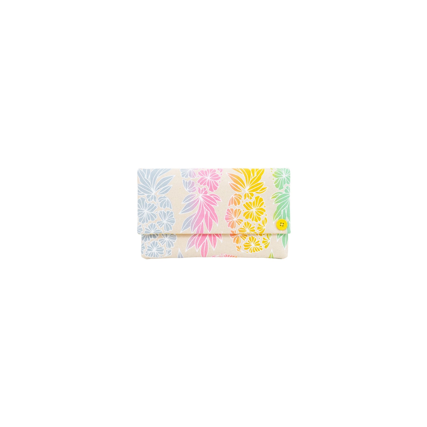 Classic Envelope Clutch • Seaflower Pineapple • White over Rainbow Ombre - Jana Lam Hawaii