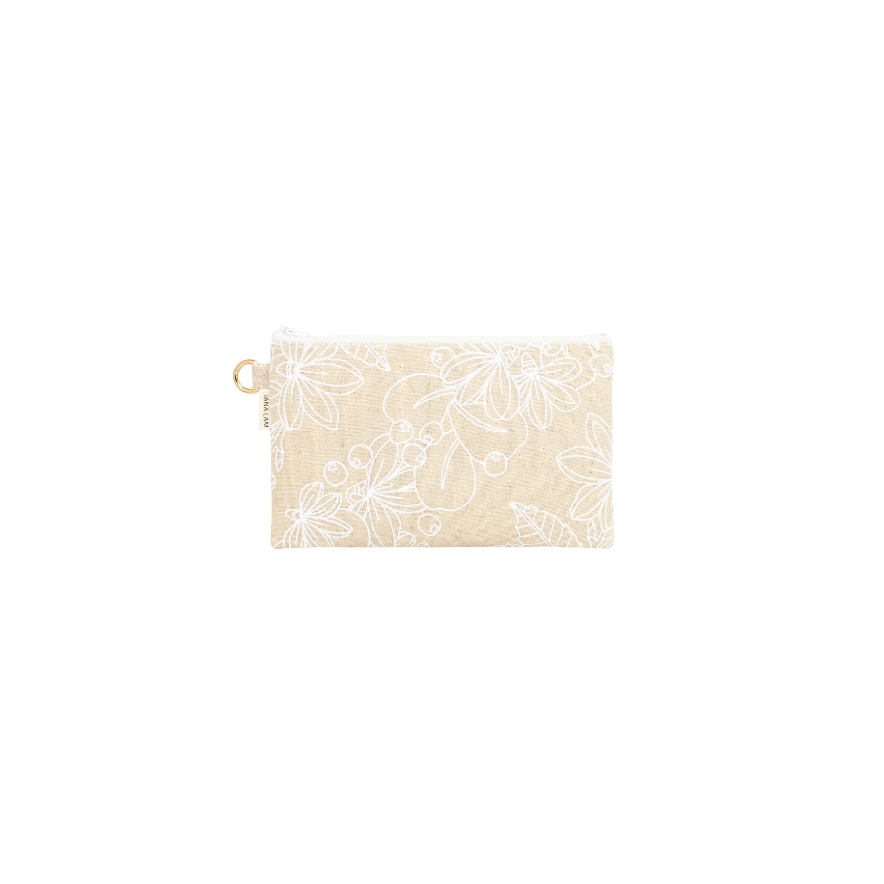 Classic Zipper Clutch • Naupaka • White Collection - Jana Lam Hawaii