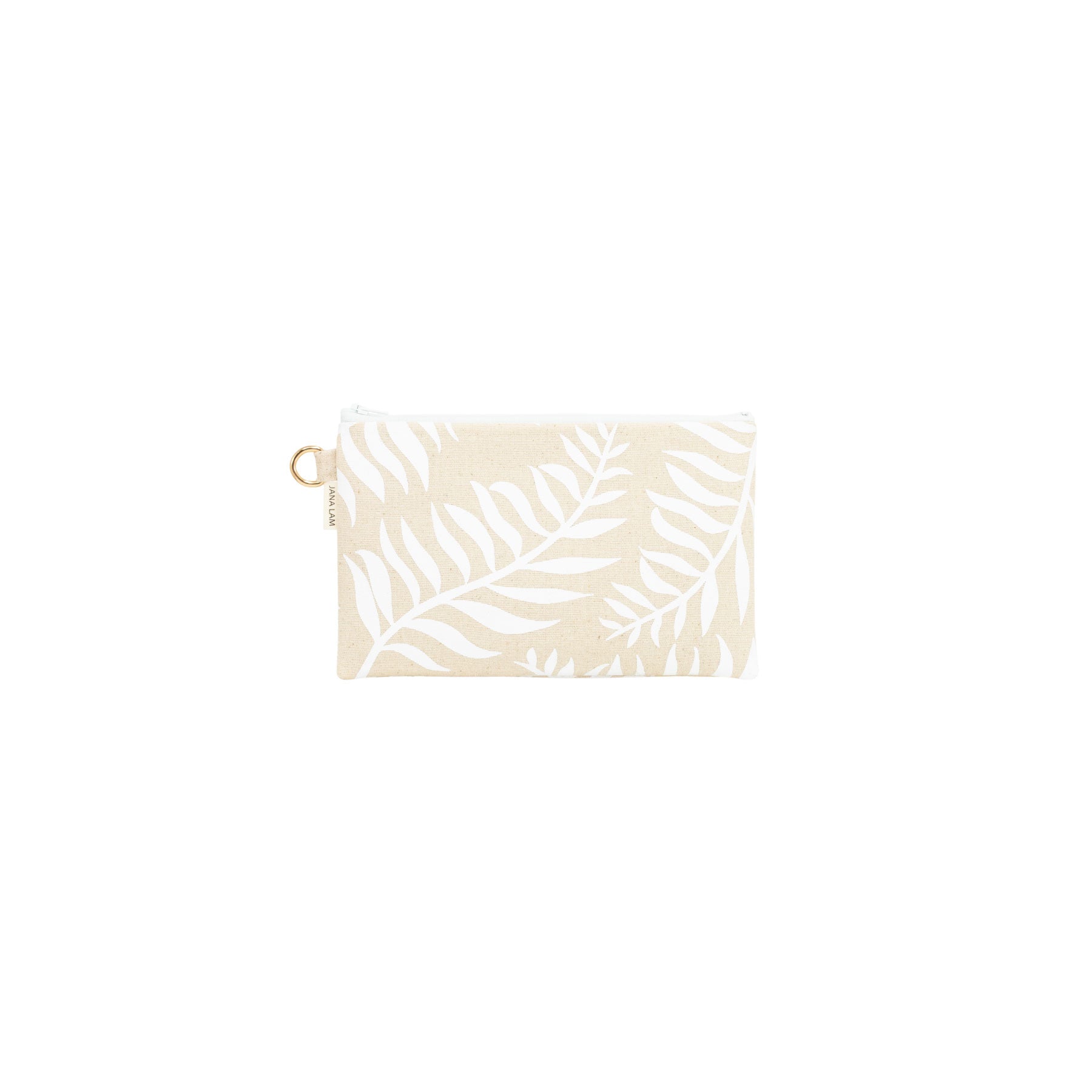 Classic Zipper Clutch • Palm Shadow • White Collection - Jana Lam Hawaii