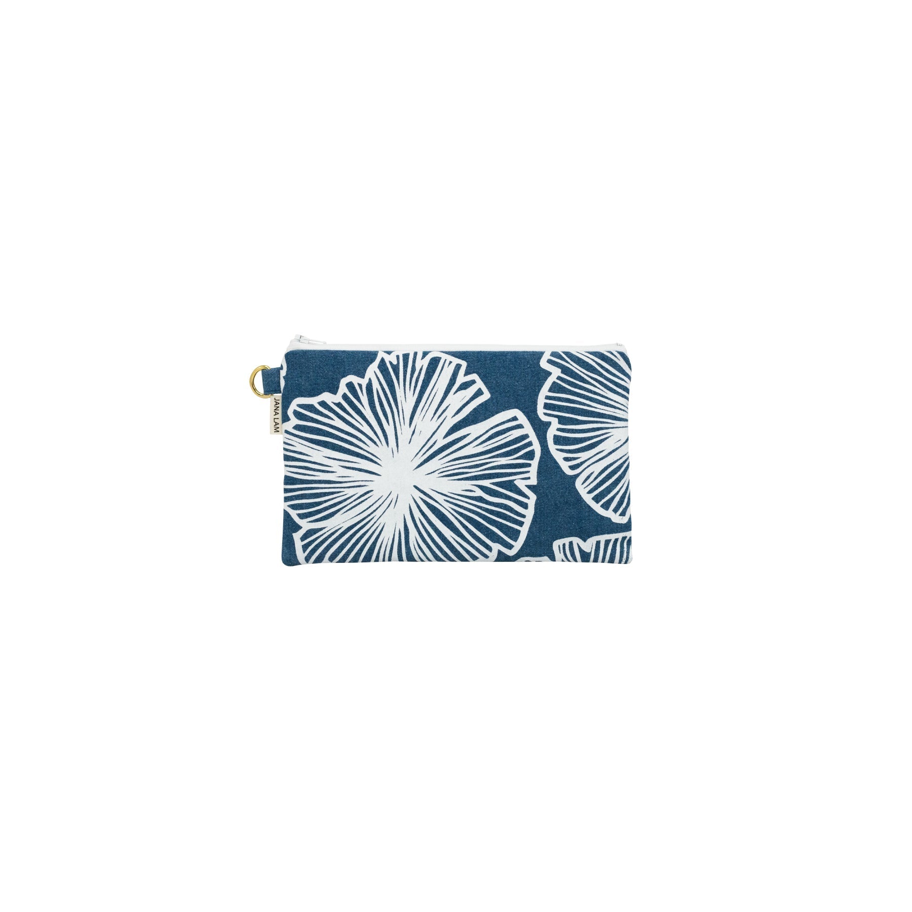 Classic Zipper Clutch • Seaflower • Denim Collection - Jana Lam Hawaii