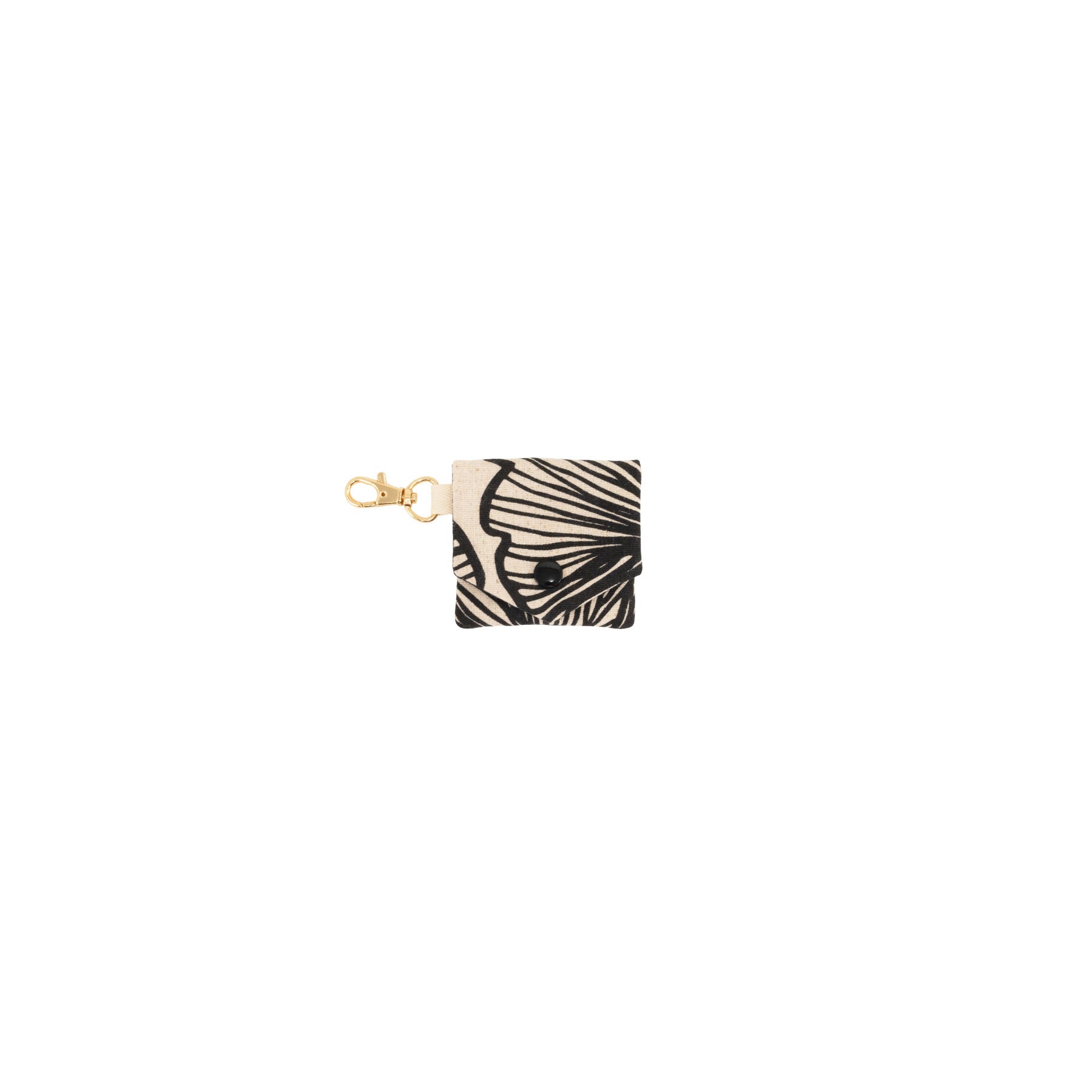 Little Things Pouch Charm • Seaflower • Black on Natural Fabric - Jana Lam Hawaii