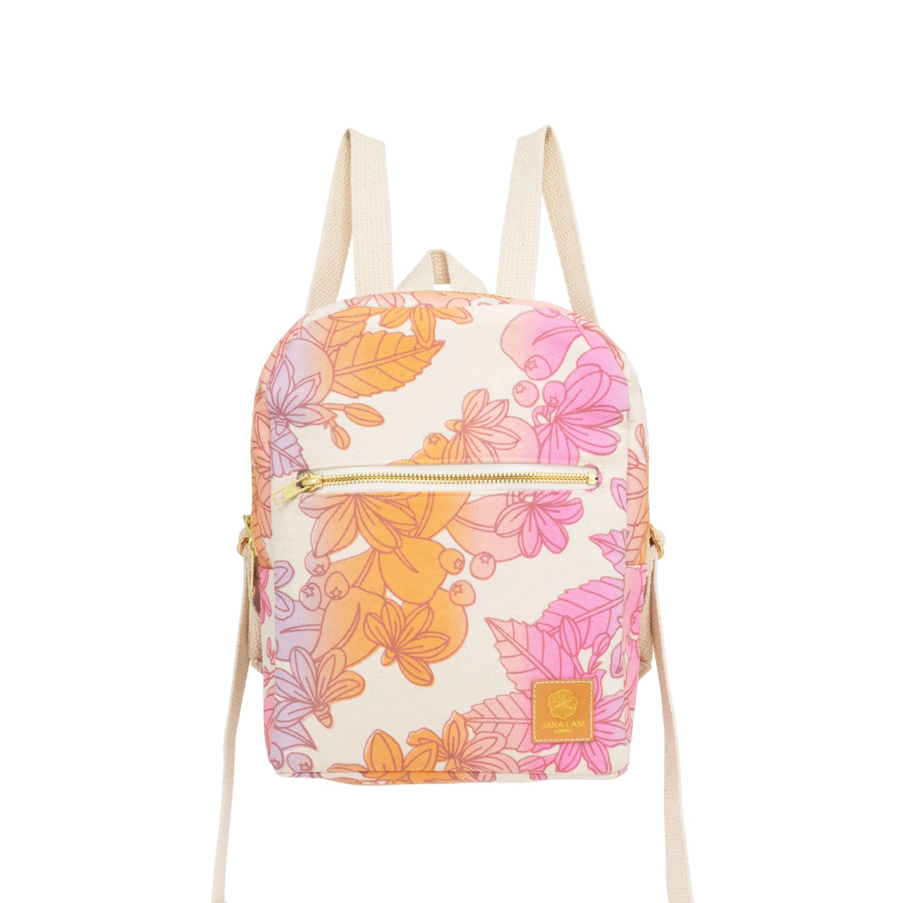 Mini Backpack • Naupaka • Brown over Pink, Orange, and Lavender Ombre - Jana Lam Hawaii