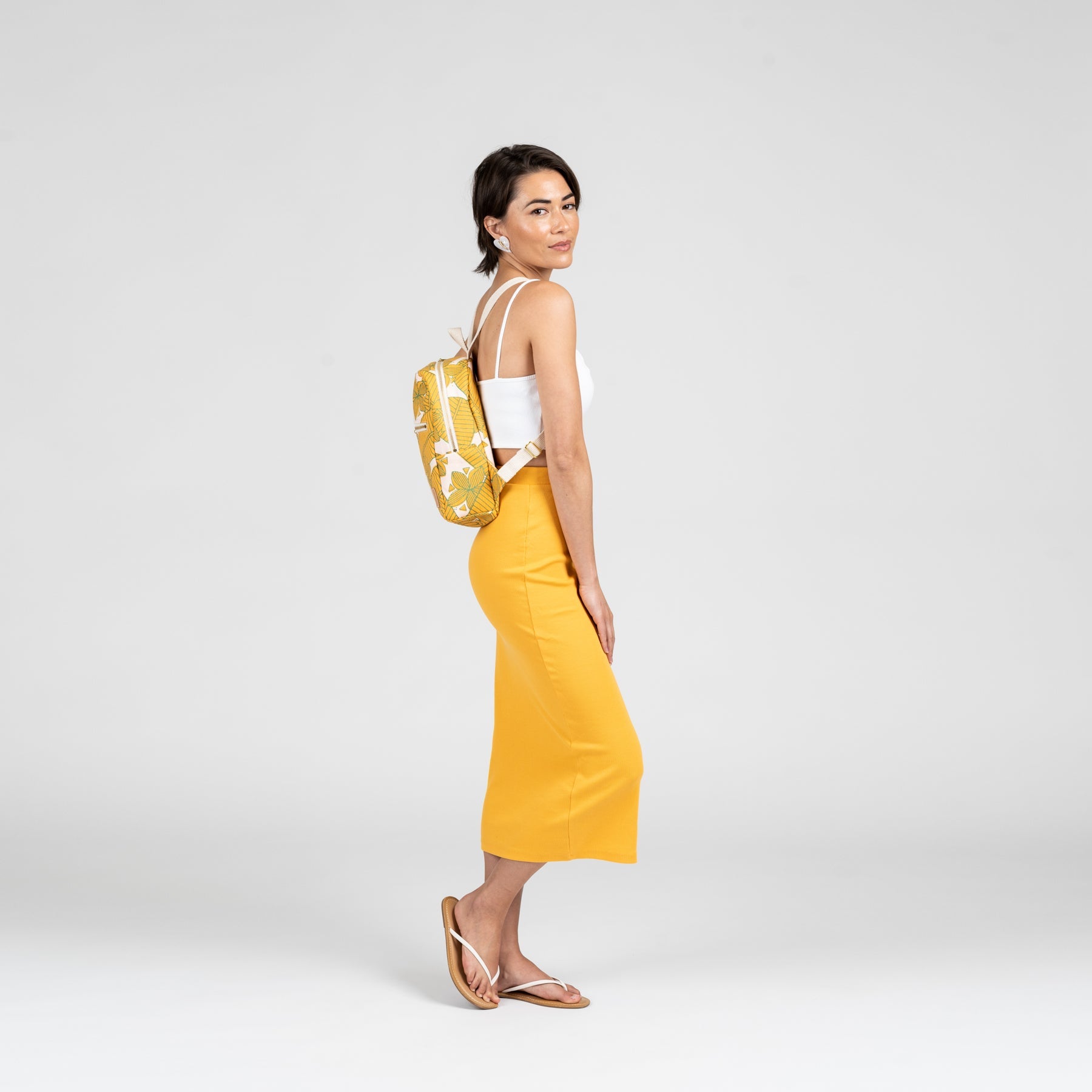 Mini Backpack • Naupaka • Brown over Pink, Orange, and Lavender Ombre - Jana Lam Hawaii