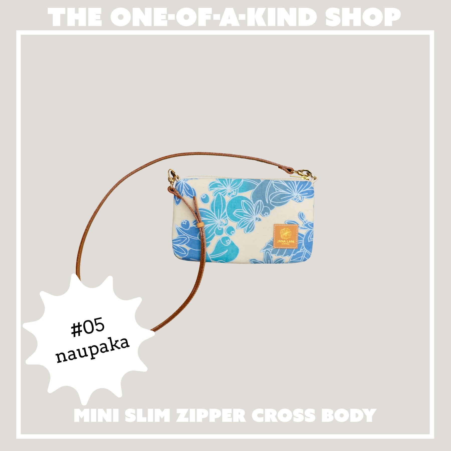 Mini Slim Zipper Cross Body • The One - Of - A - Kind Shop - Jana Lam Hawaii