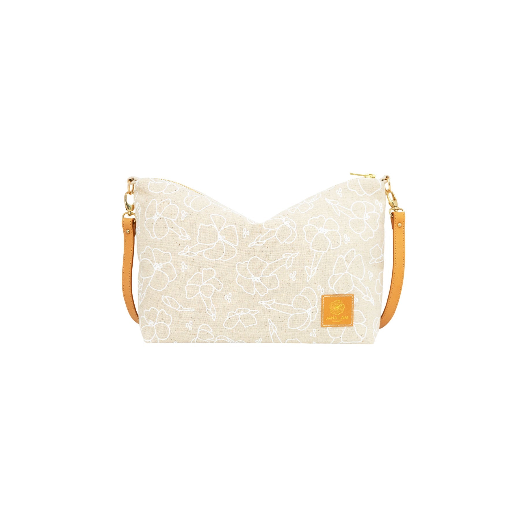 Mini Slouchy Cross Body • Puakenikeni • White Collection - Jana Lam Hawaii