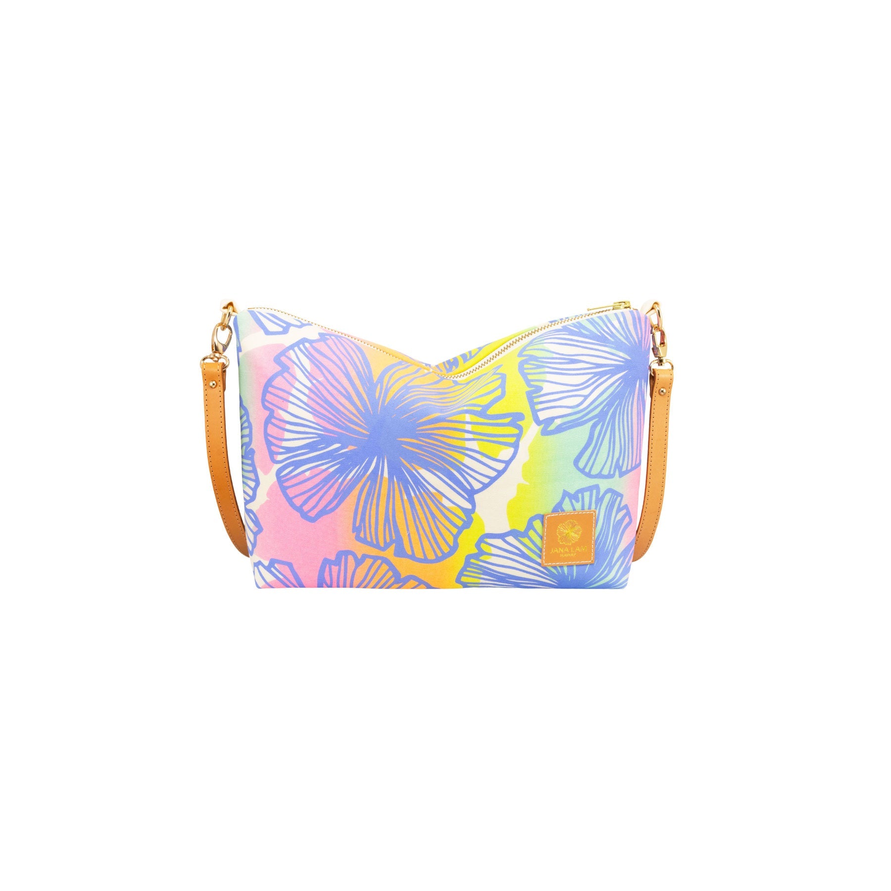 Mini Slouchy Cross Body • Seaflower • Blue over Rainbow Ombre - Jana Lam Hawaii