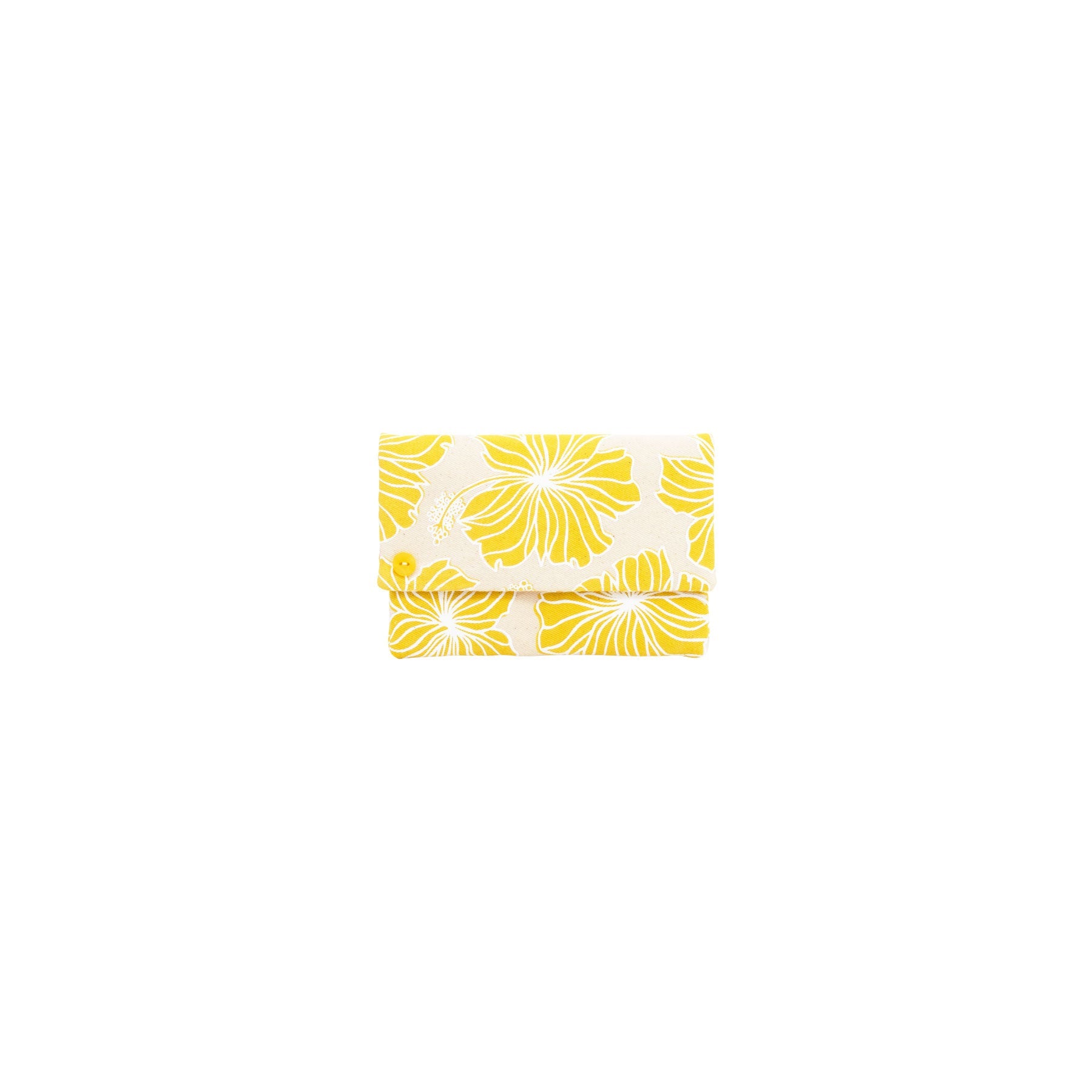 Petite Envelope Clutch • Hibiscus • White over Yellow - Jana Lam Hawaii