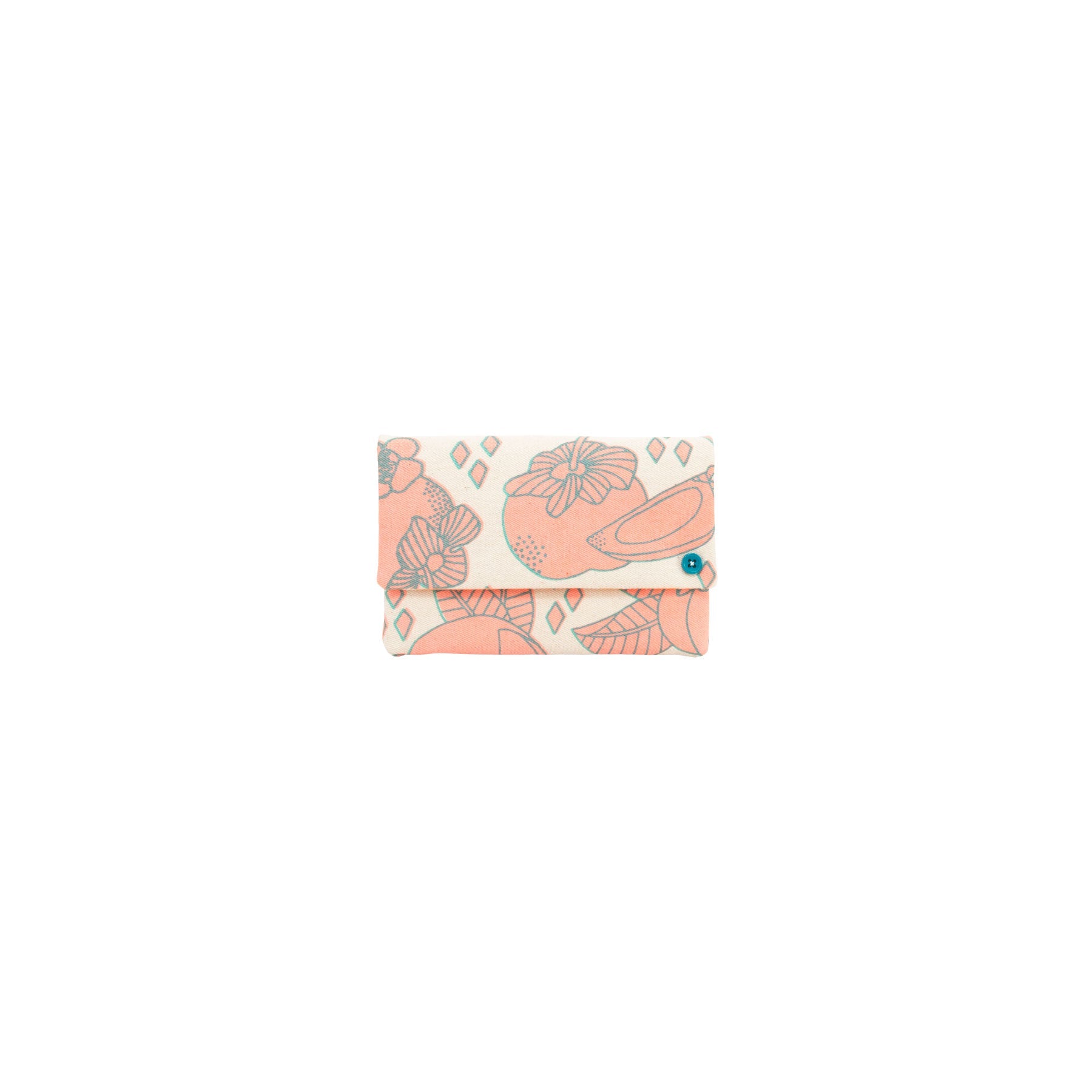 Petite Envelope Clutch • Persimmon • Metallic Teal over Fluorescent Orange - Jana Lam Hawaii
