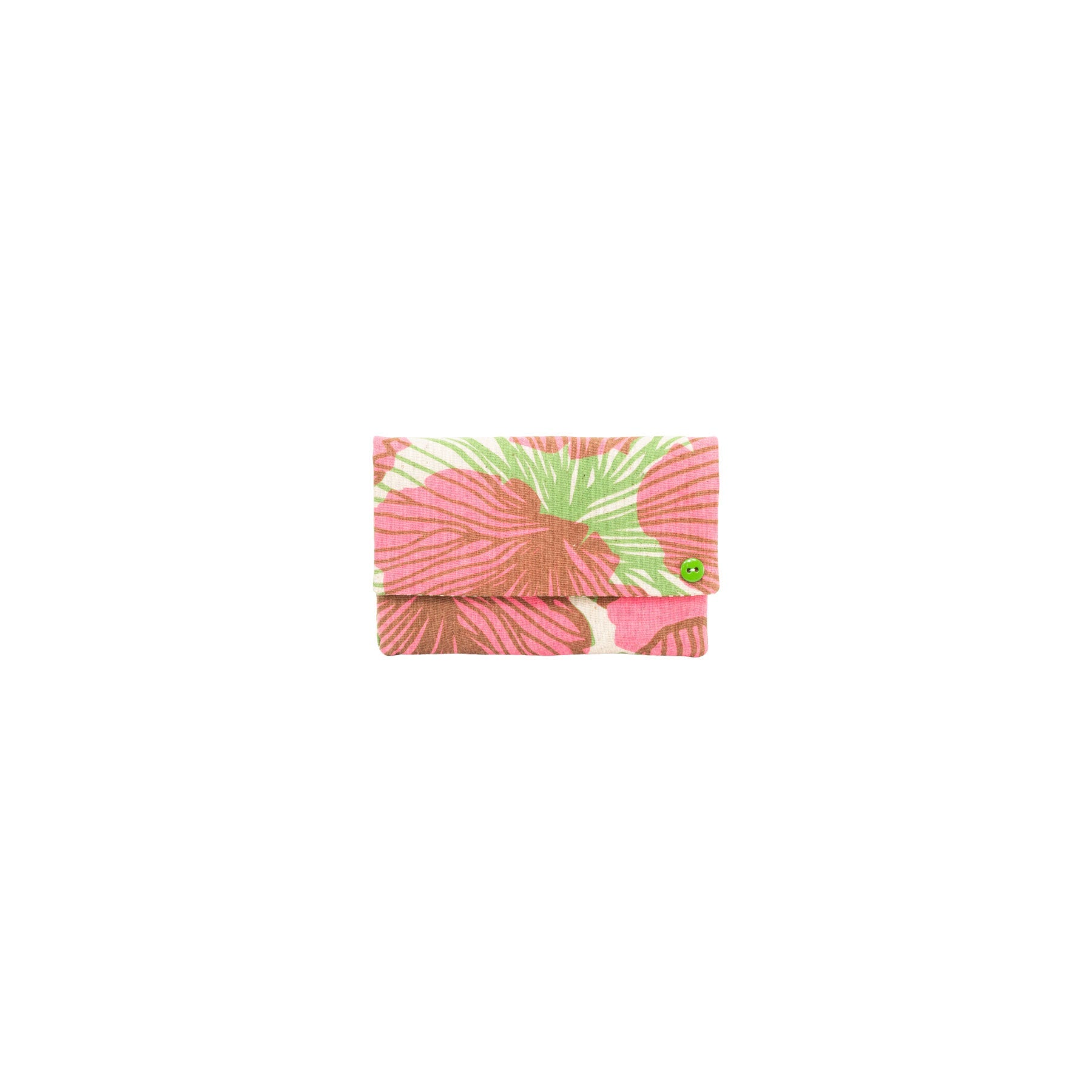 Petite Envelope Clutch • Seaflower • Green over Hot Pink - Jana Lam Hawaii