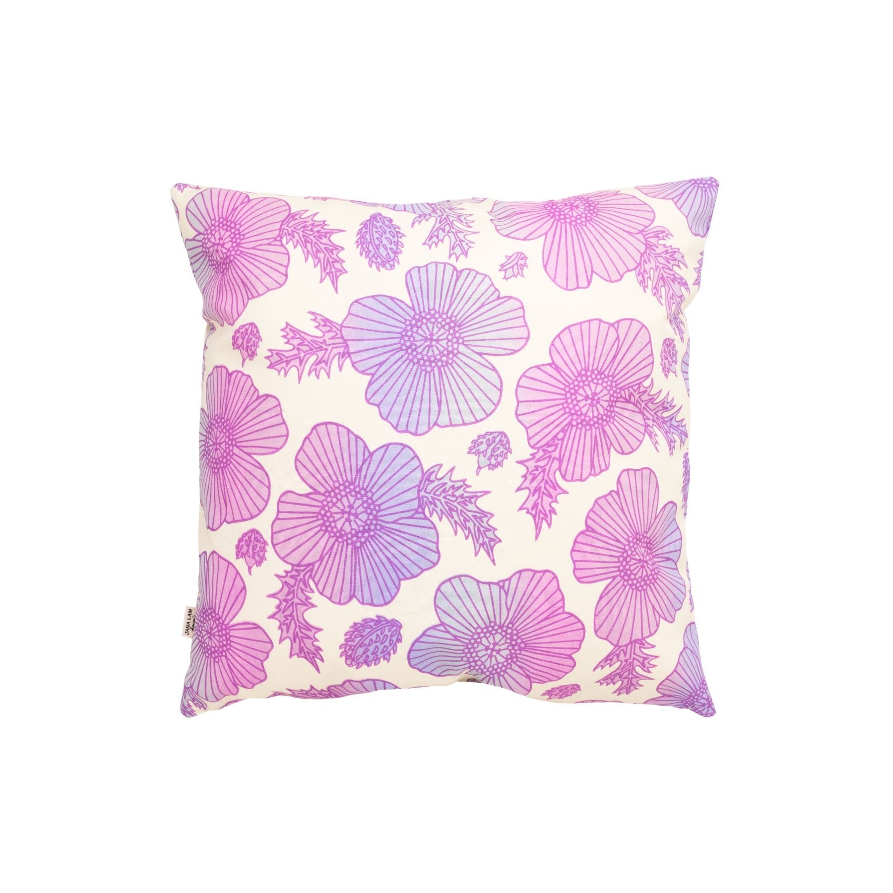 Pillow Cover • Pua Kala • Purple over Mauve, Pink, Sage, and Periwinkle Ombre - Jana Lam Hawaii