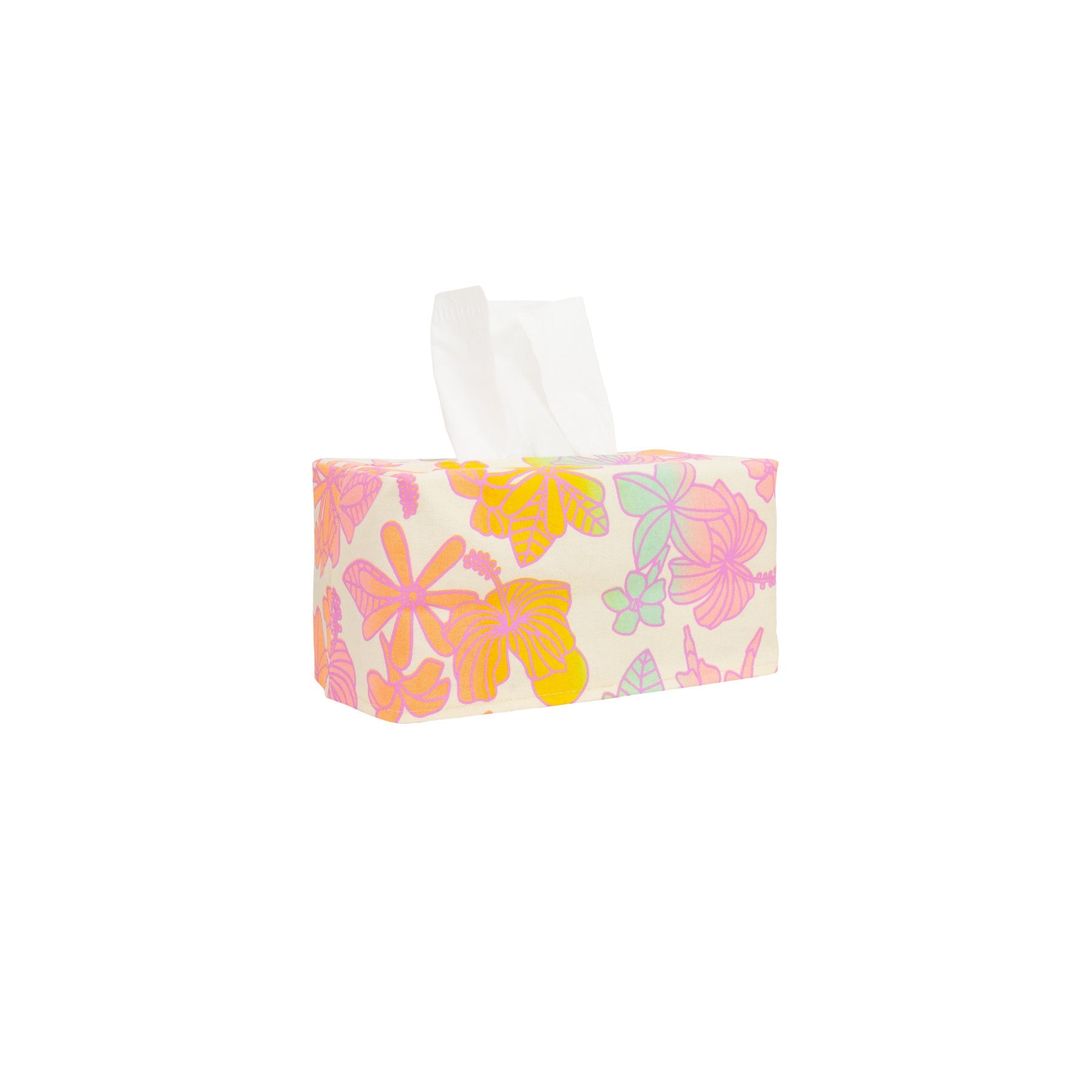 Rectangle Tissue Box Cover • Honey Girl Blooms • Pink over Sherbet Rainbow - Jana Lam Hawaii