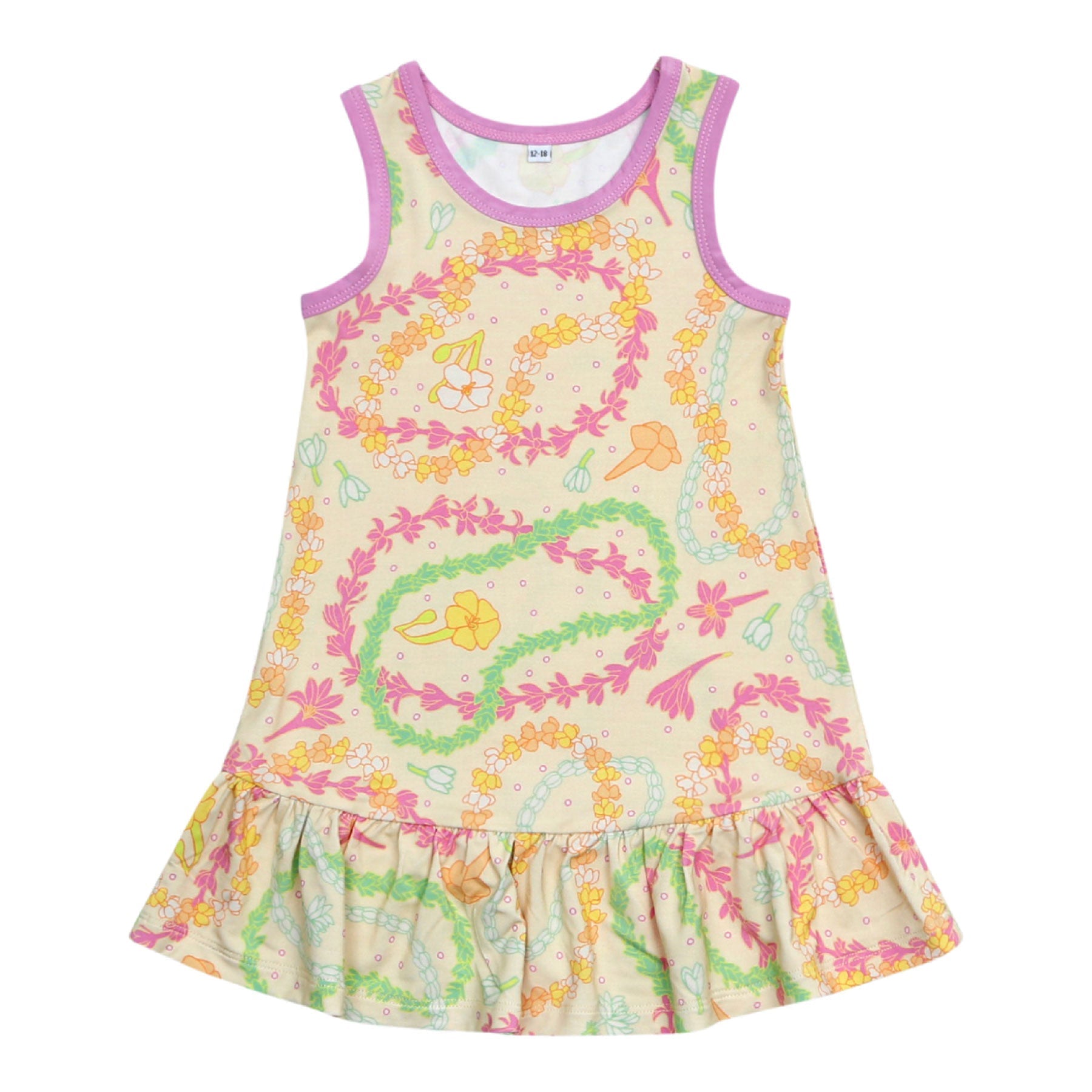 Ruffle Hem Tank Dress • Lei Day in Sand • Coco Moon + Jana Lam - Jana Lam Hawaii