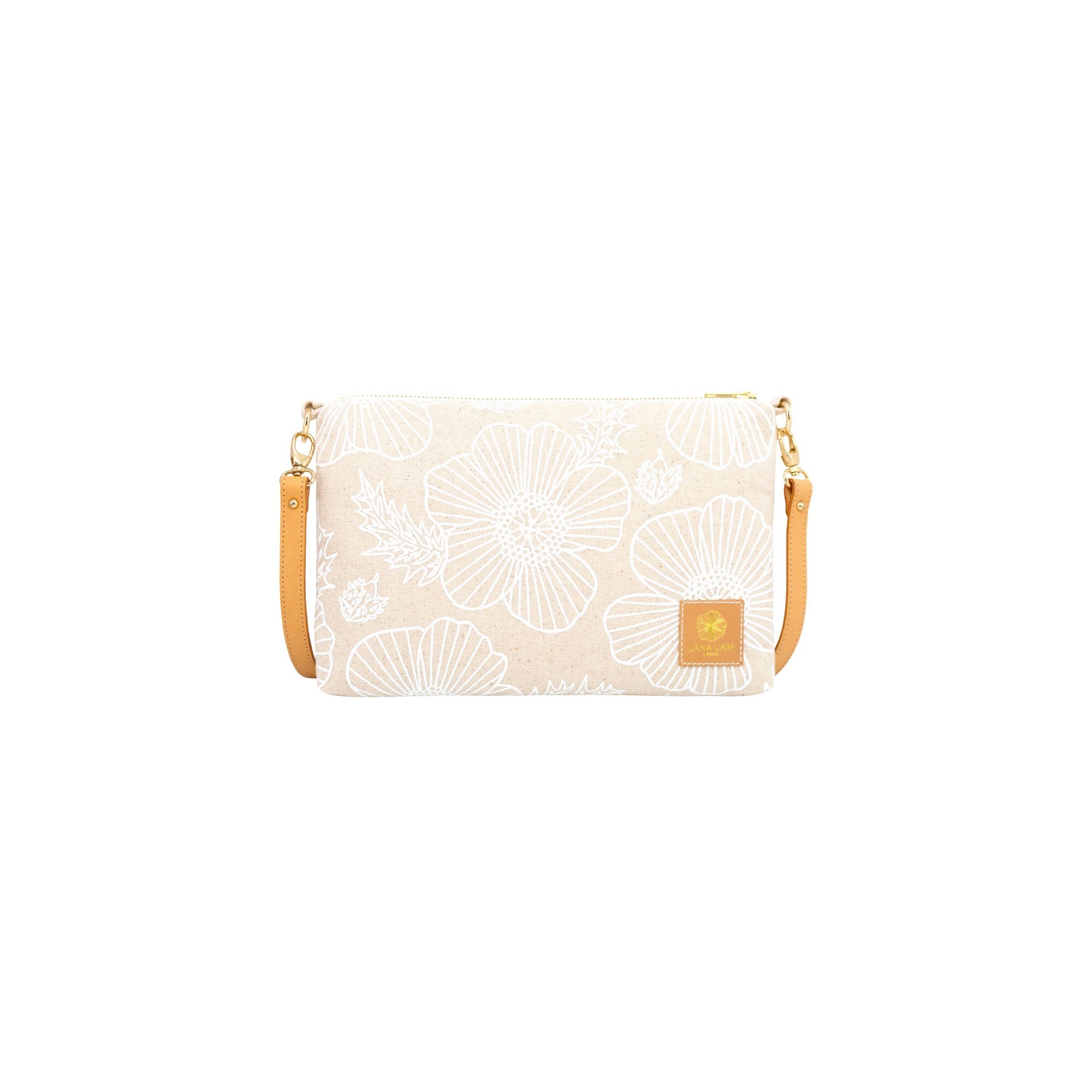 Slim Zipper Cross Body • Pua Kala • White Collection - Jana Lam Hawaii