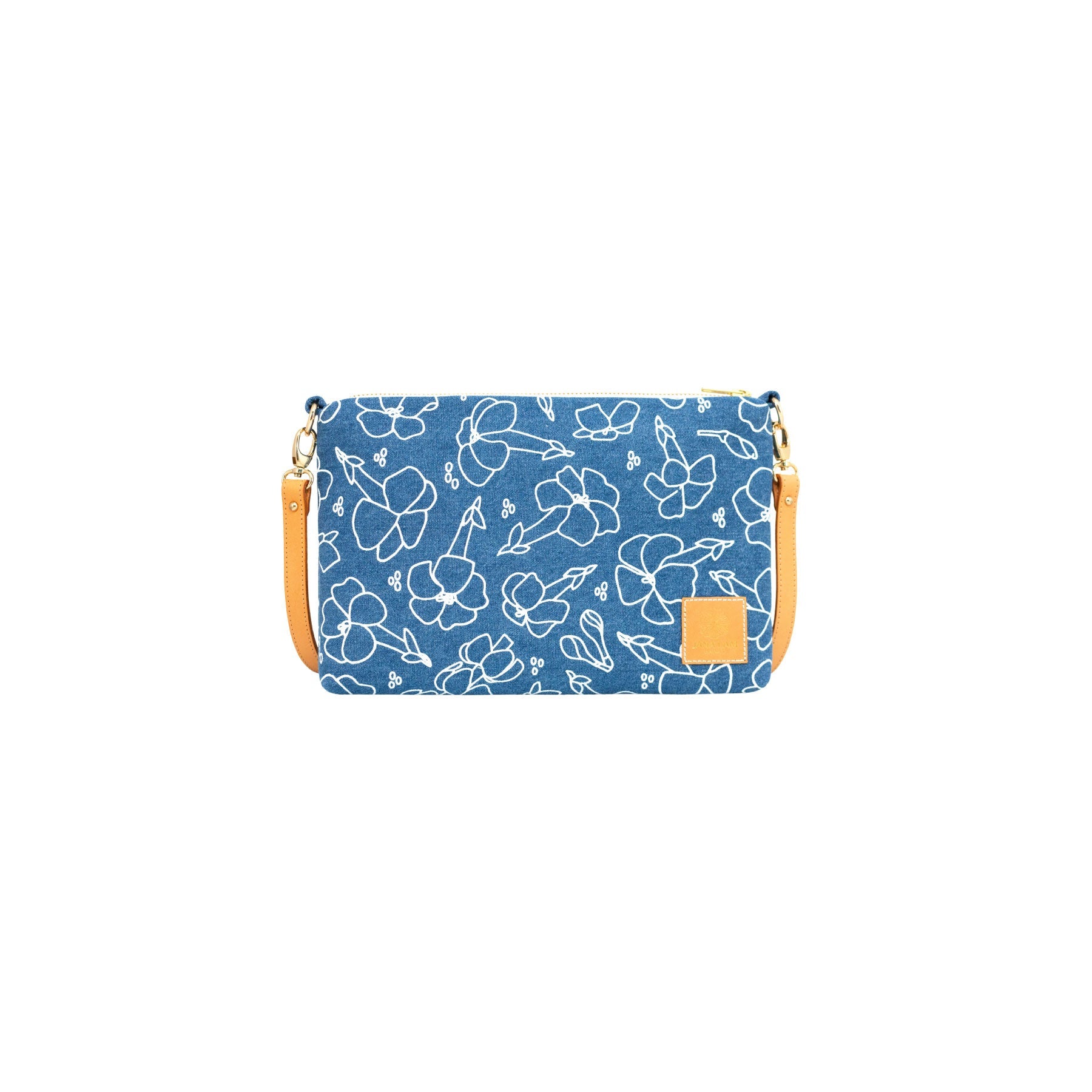 Slim Zipper Cross Body • Puakenikeni • Denim Collection - Jana Lam Hawaii