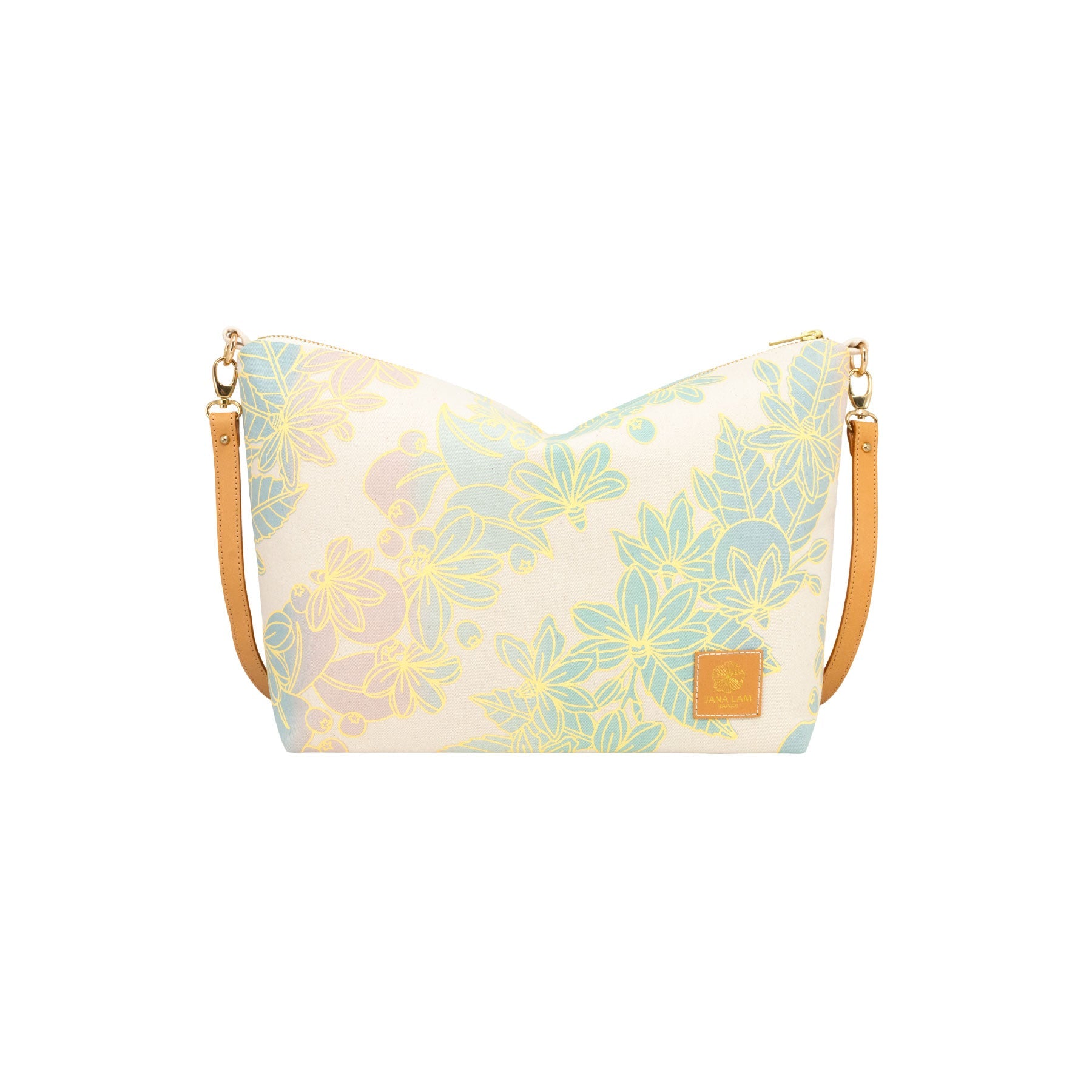 Slouchy Cross Body • Naupaka • Yellow over Aqua and Gray Ombre - Jana Lam Hawaii