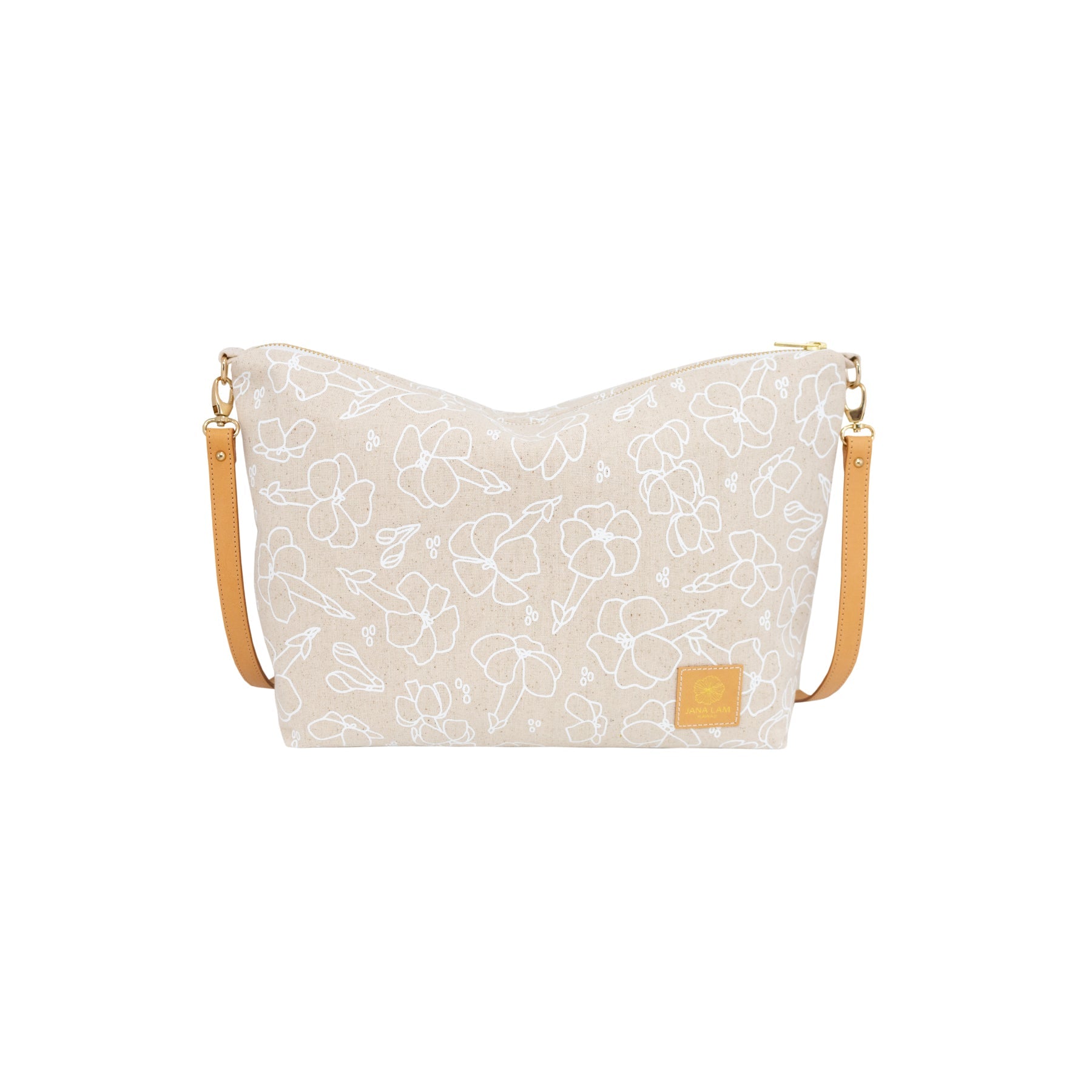 Slouchy Cross Body • Puakenikeni • White Collection - Jana Lam Hawaii