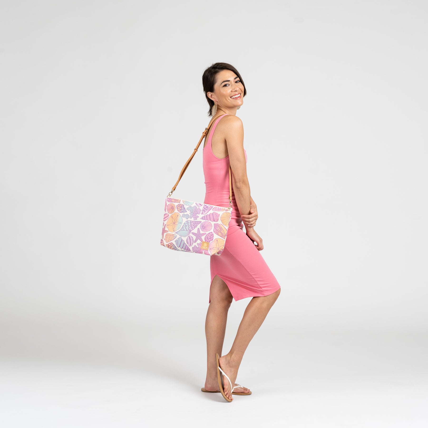 Slouchy Cross Body • Seaflower • Blue over Pink, Peach, and Sky Ombre - Jana Lam Hawaii