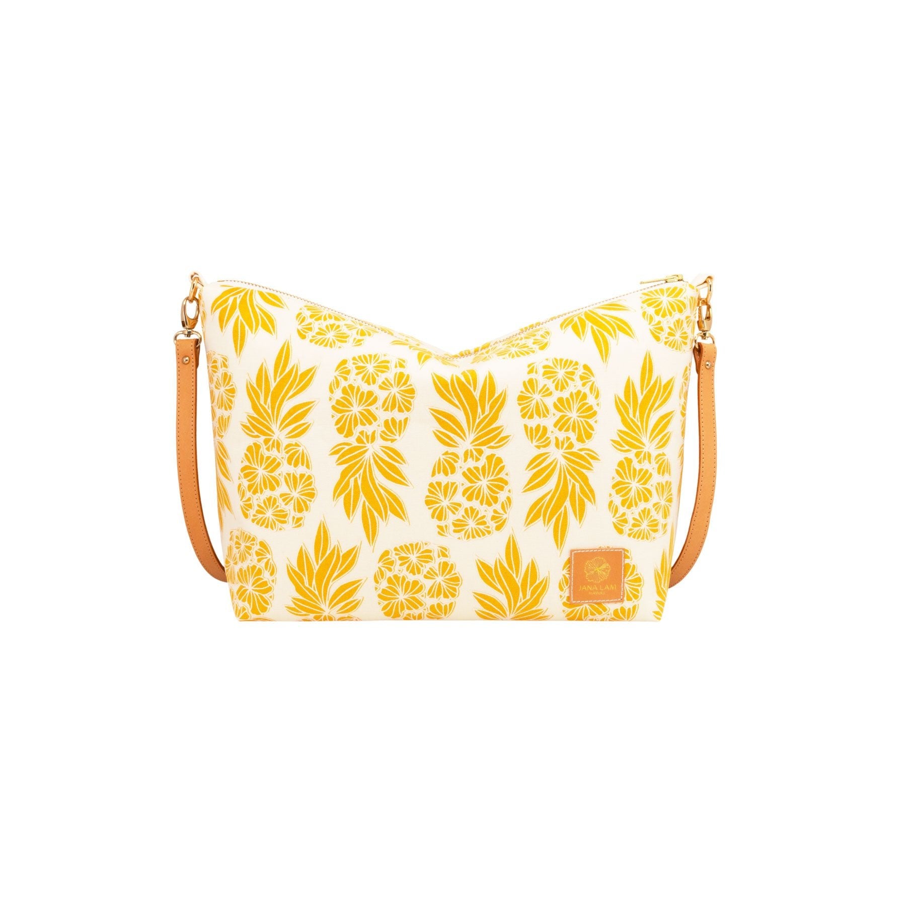 Slouchy Cross Body • Seaflower Pineapple • Marigold - Jana Lam Hawaii