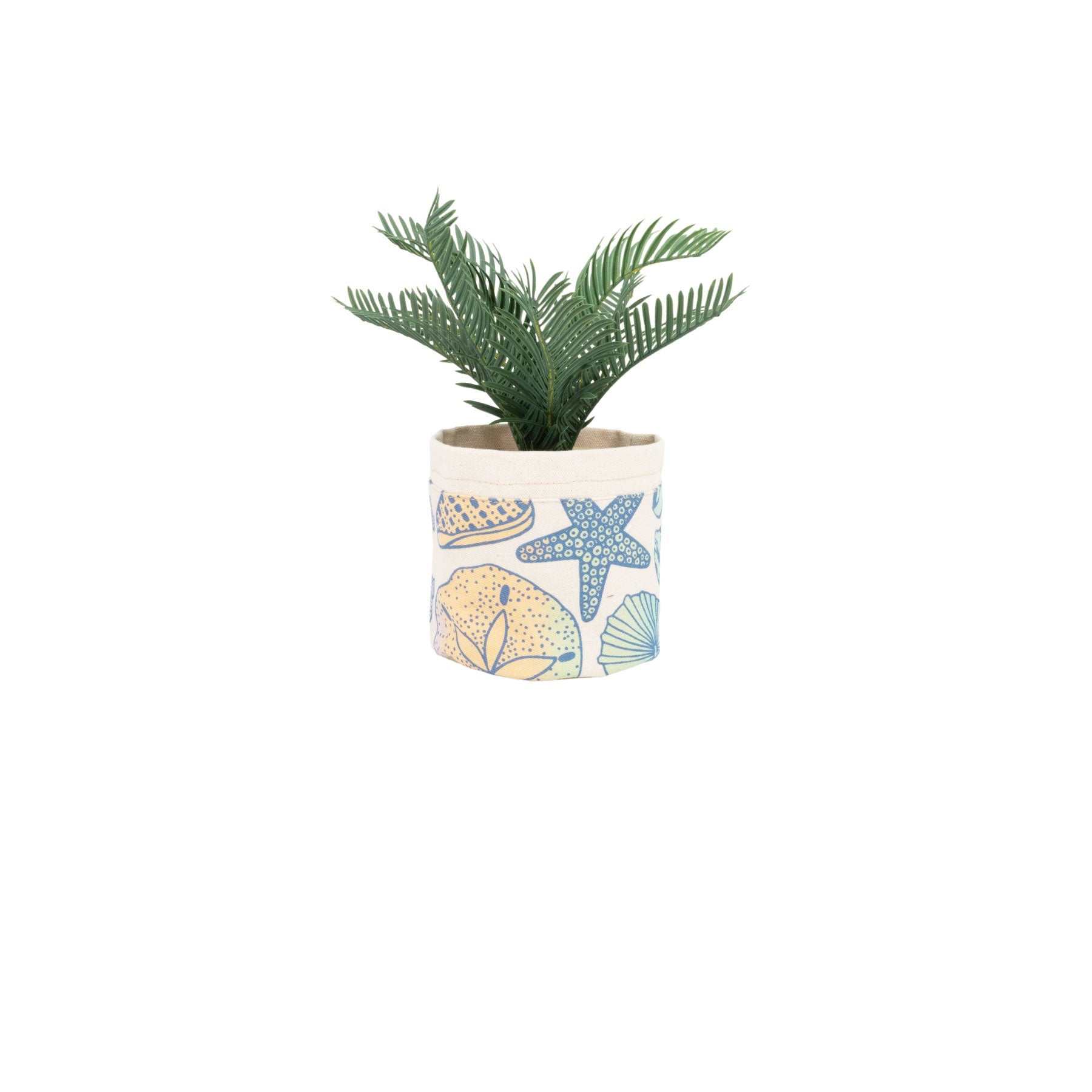 Small Fabric Sax Plant Holder • Seashells • Seaside Kaleidoscope - Jana Lam Hawaii
