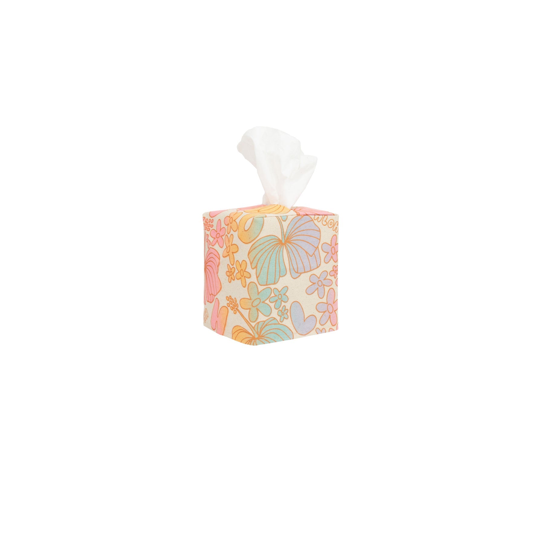 Square Tissue Box Cover • Aloha Dee - Lite • Copper over Peachy Sunrise - Jana Lam Hawaii