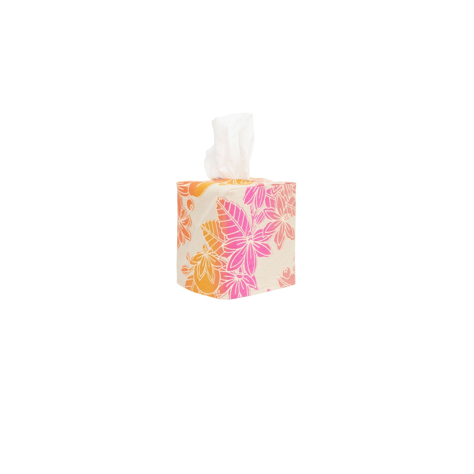 Square Tissue Box Cover • Naupaka • Pink Spice - Jana Lam Hawaii