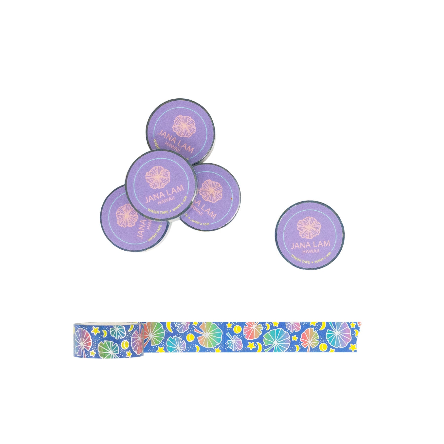 Washi Tape • Silver Foil Fan Palm • Twilight - Jana Lam Hawaii