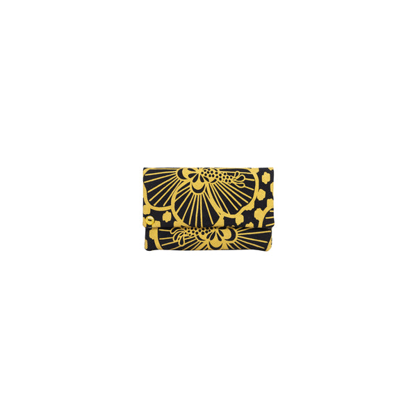 Petite Envelope Clutch • Hau • Gold on Black Fabric – Jana Lam Hawaii