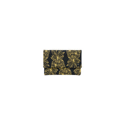 Petite Envelope Clutch • Seaflower Pineapple • Gold on Black Fabric