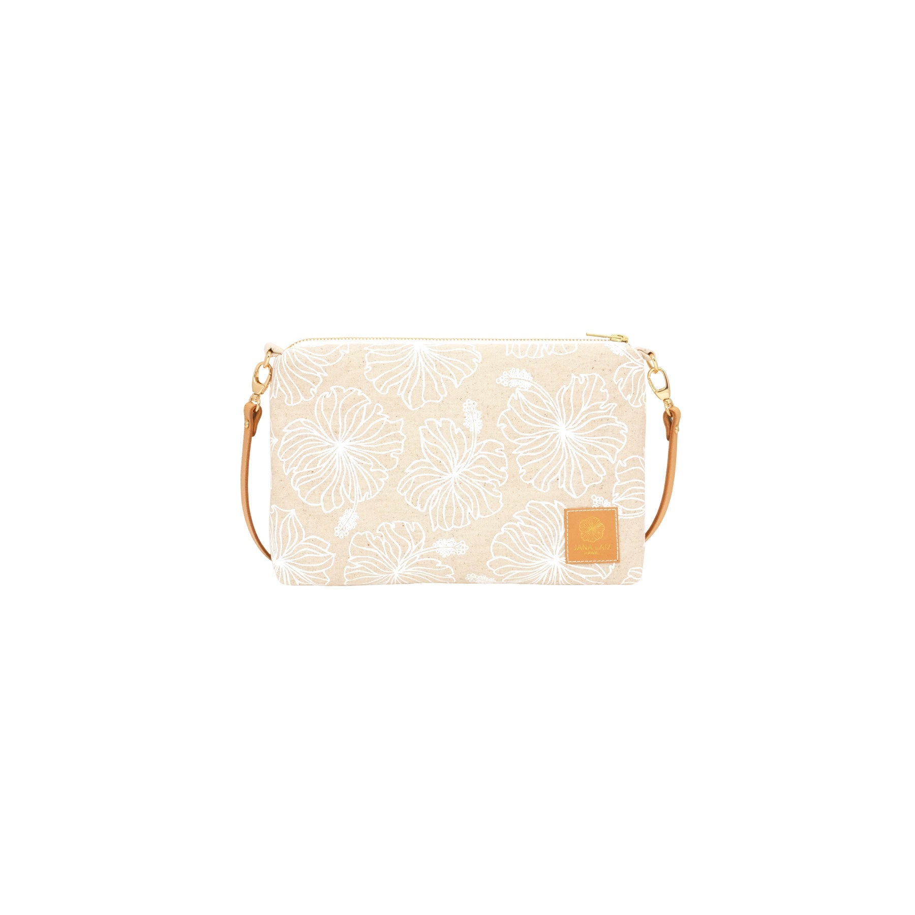 Slim Zipper Cross Body • Hibiscus • White Collection - Jana Lam Hawaii