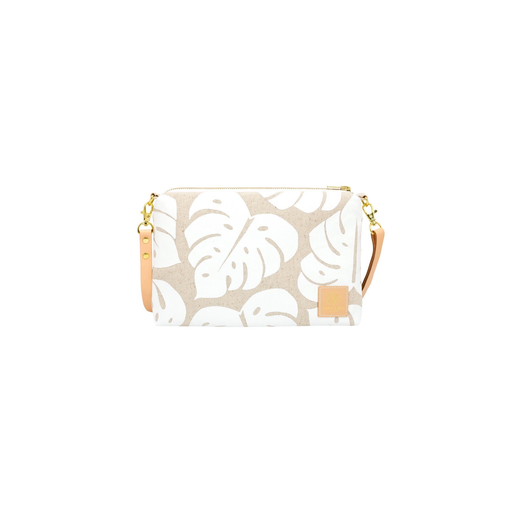 Slim Zipper Cross Body • Monstera Shadow • White Collection - Jana Lam Hawaii