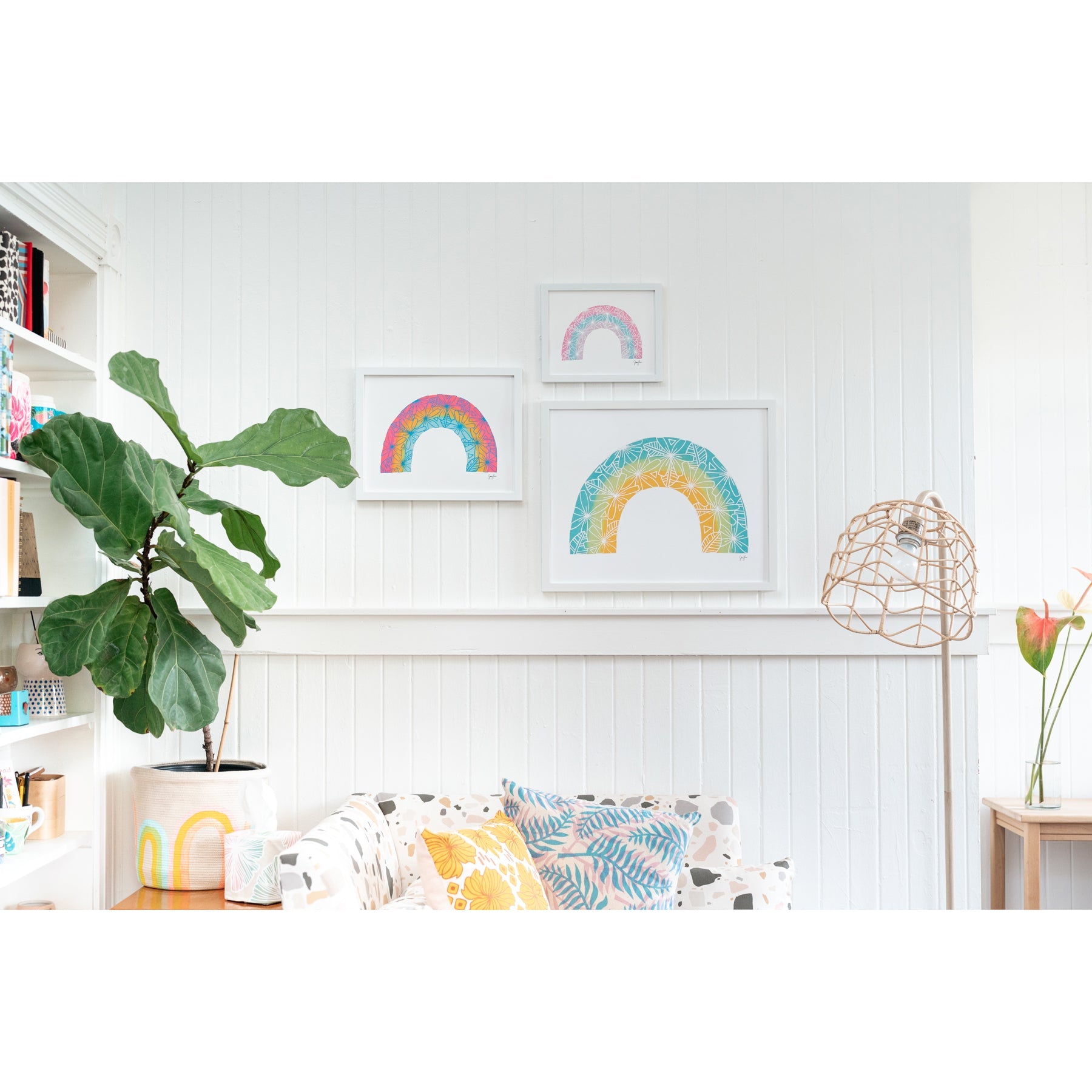 Tiare Rainbow Art Print • Pastel Berry Rainbow - Jana Lam Hawaii