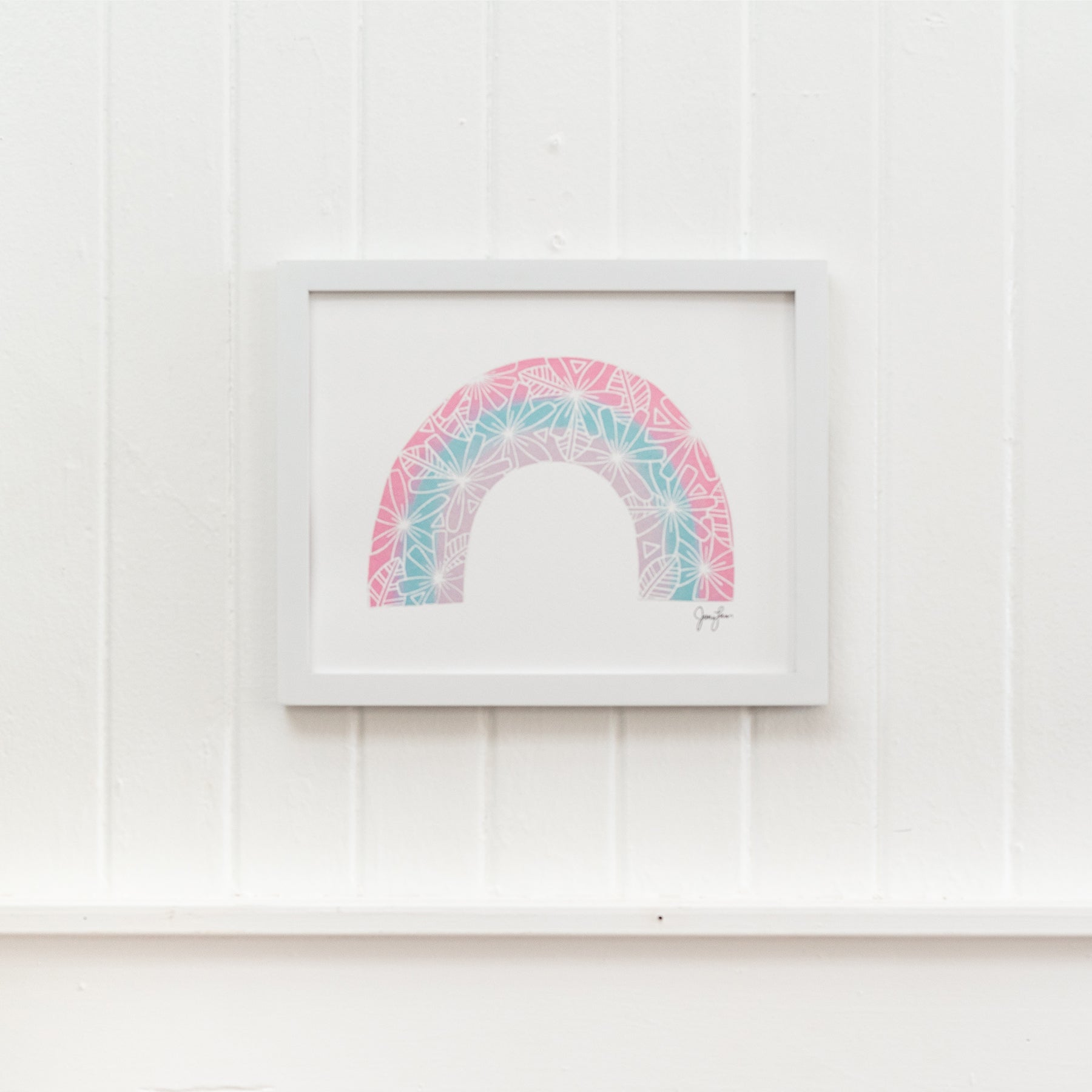 Tiare Rainbow Art Print • Pastel Berry Rainbow - Jana Lam Hawaii