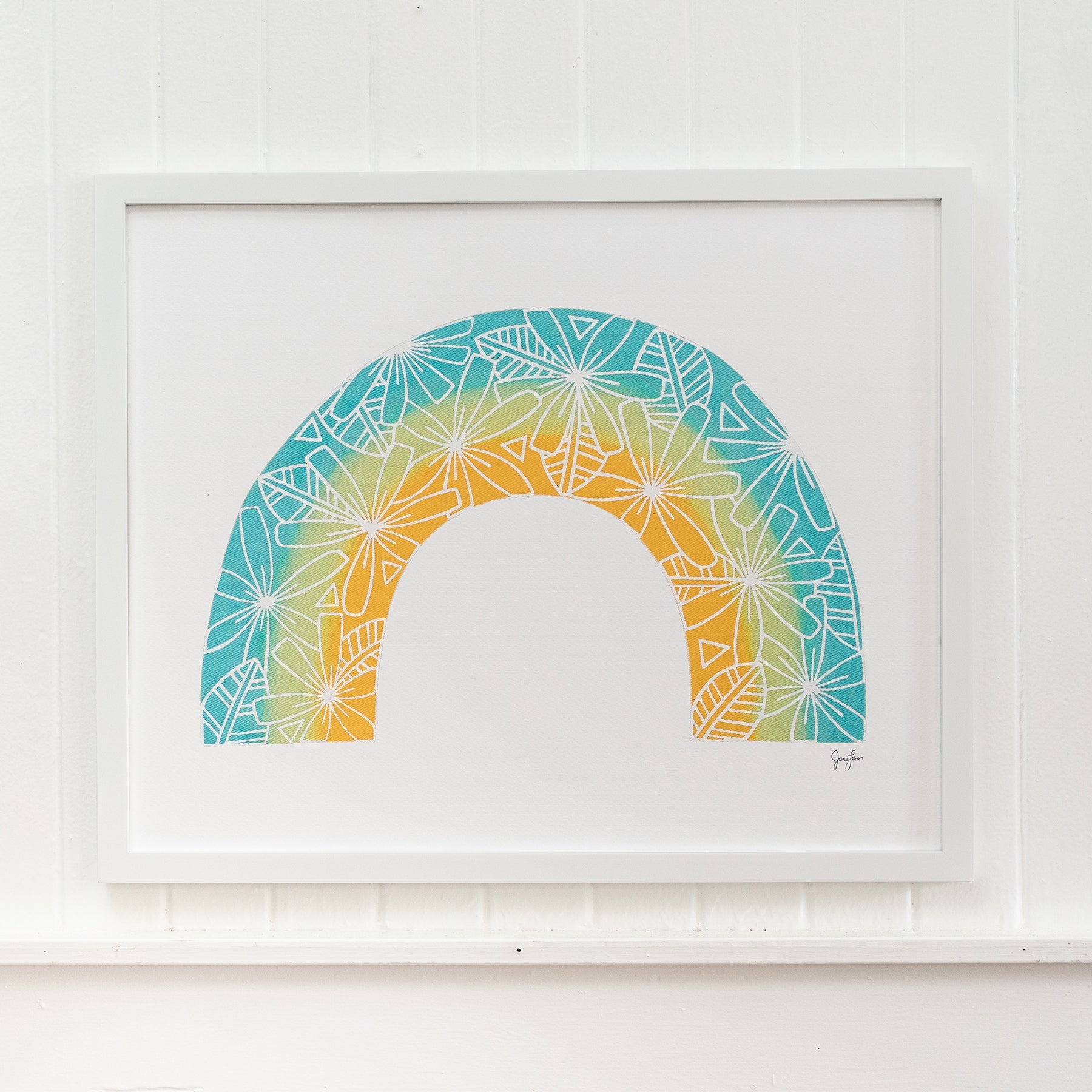Tiare Rainbow Art Print • Sea Breeze Rainbow - Jana Lam Hawaii