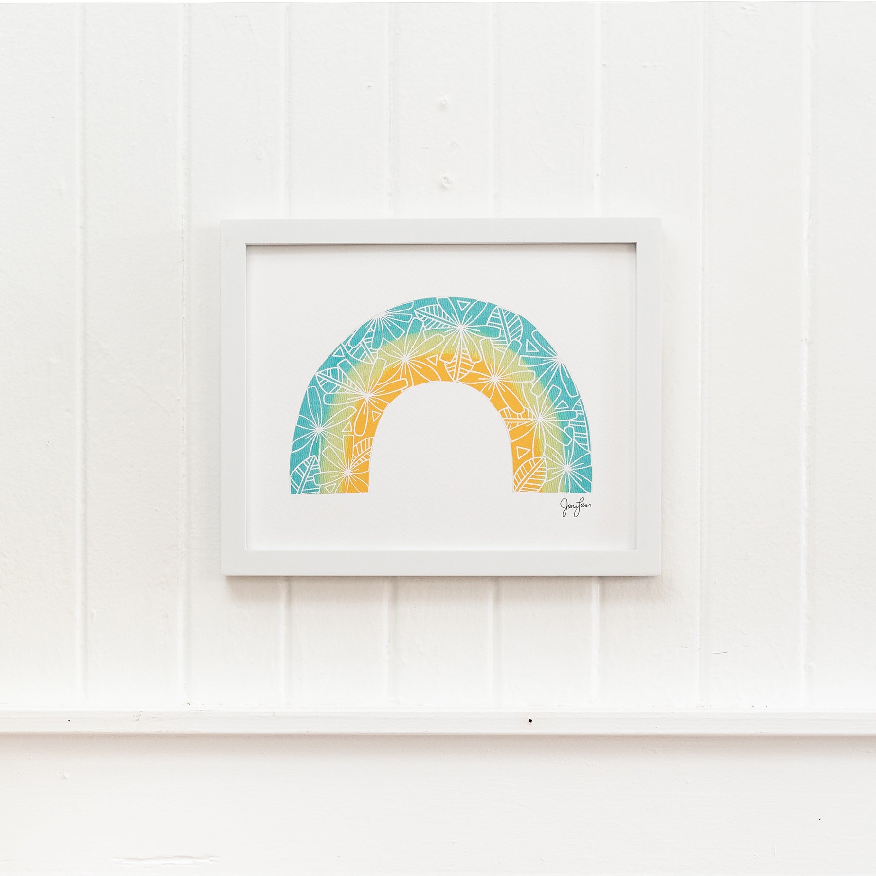 Tiare Rainbow Art Print • Sea Breeze Rainbow - Jana Lam Hawaii