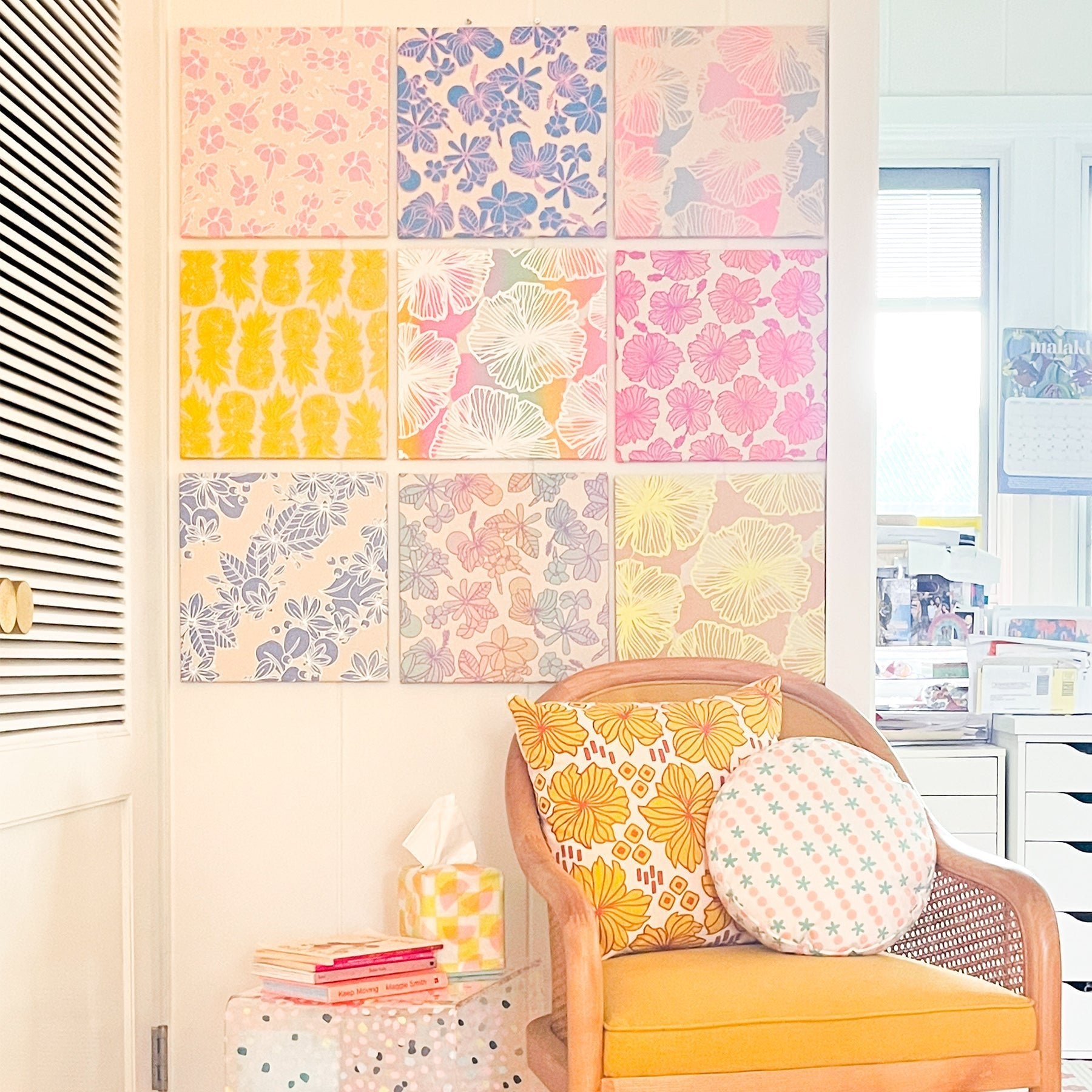 12x12 Fabric Pinboard Tiles - Jana Lam Hawaii