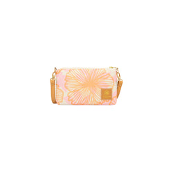 Mini Slim Zipper Cross Body • Seaflower • Rose Gold over Baby Pink