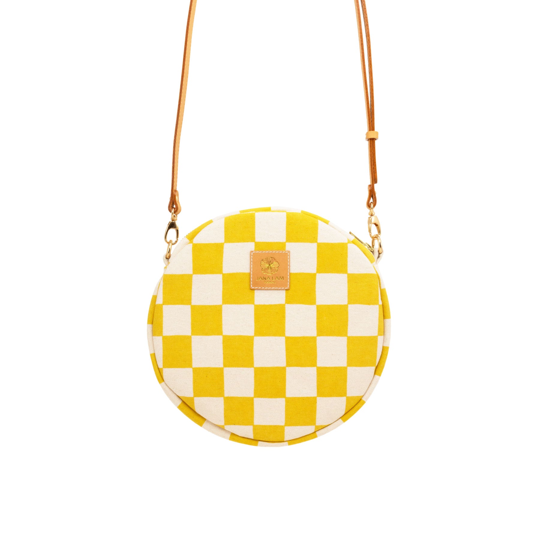 Roundie Cross Body • Checkerboard • Mustard