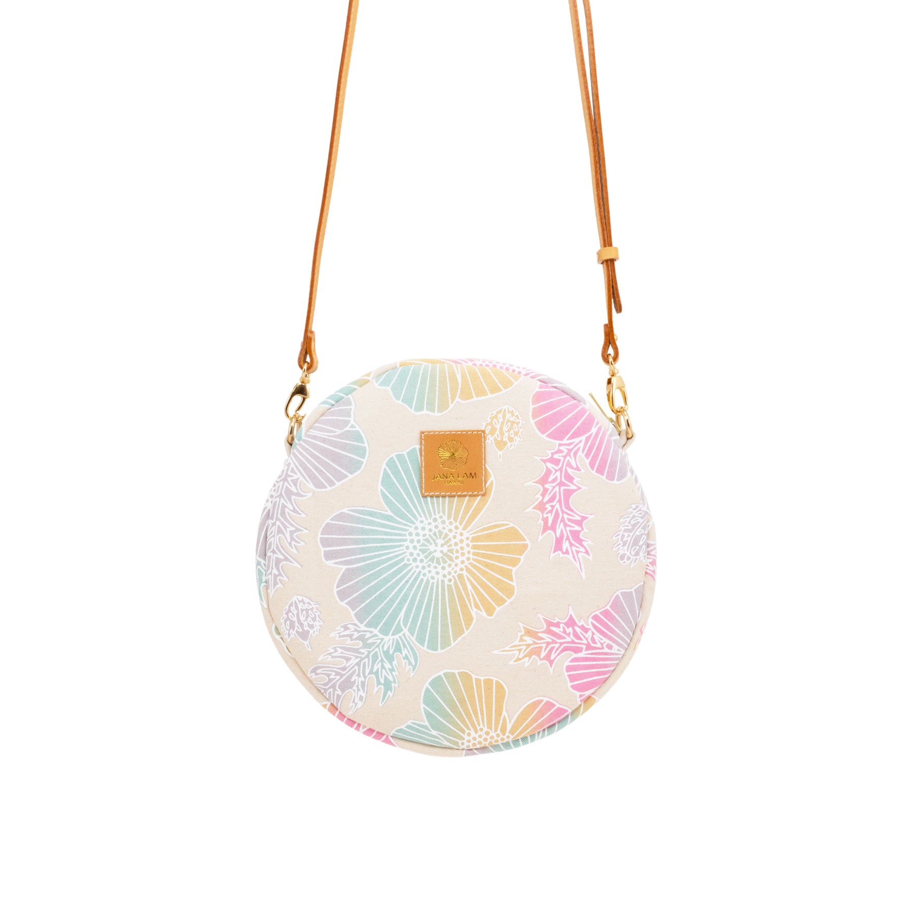 Roundie Cross Body • Pua Kala • White over Rainbow Ombre