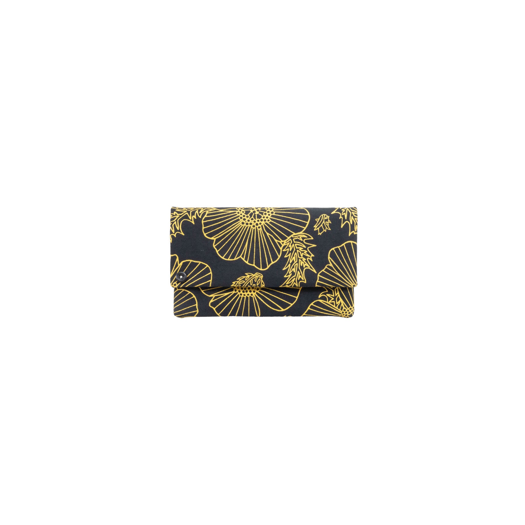 Classic Envelope Clutch • Pua Kala • Gold on Black Fabric